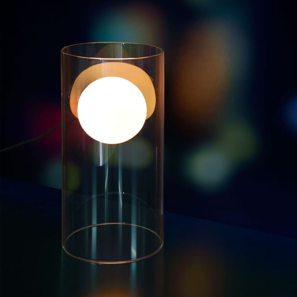 Modern glass lamp environmental view