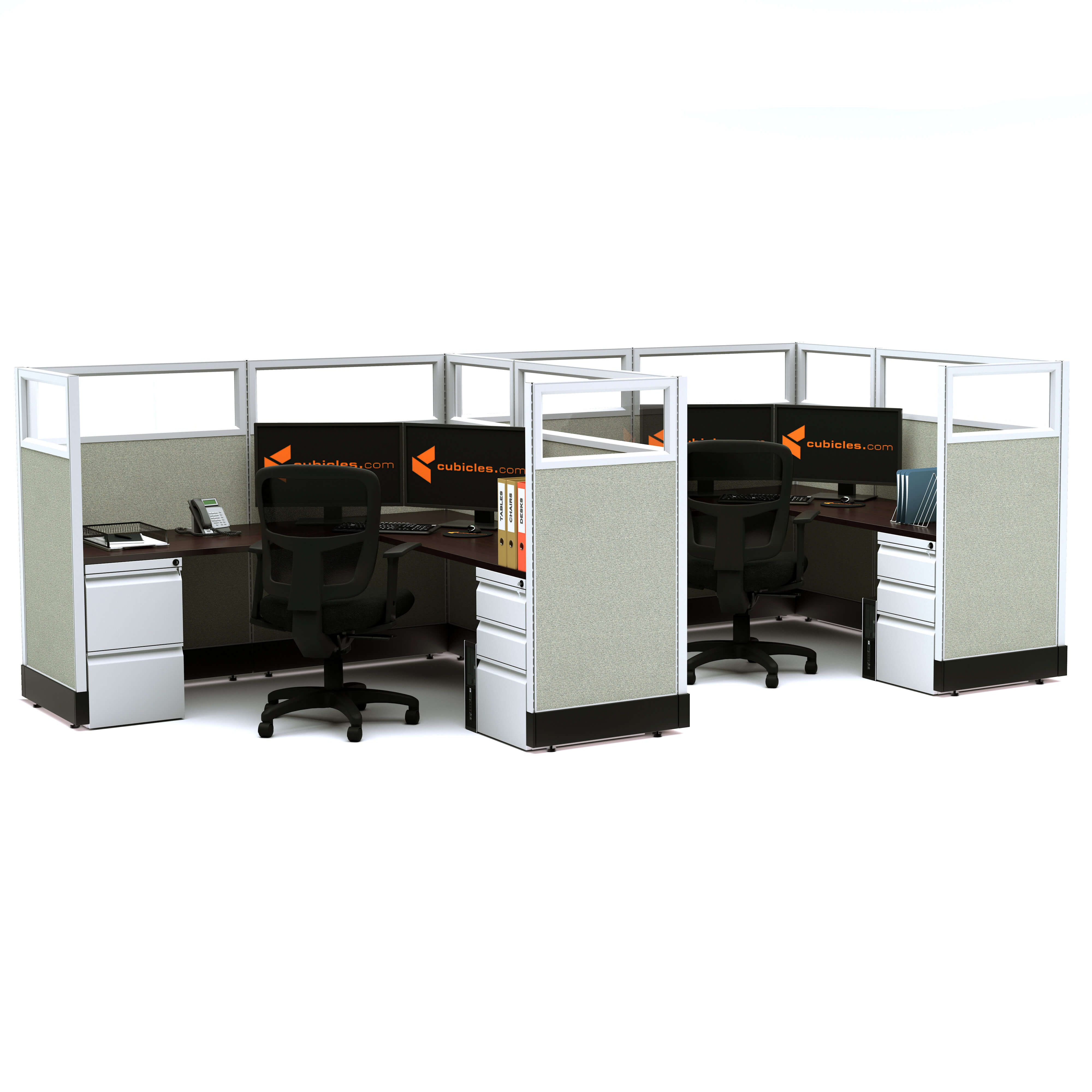 Modular office furniture glass office cubicles 53h 2pack inline