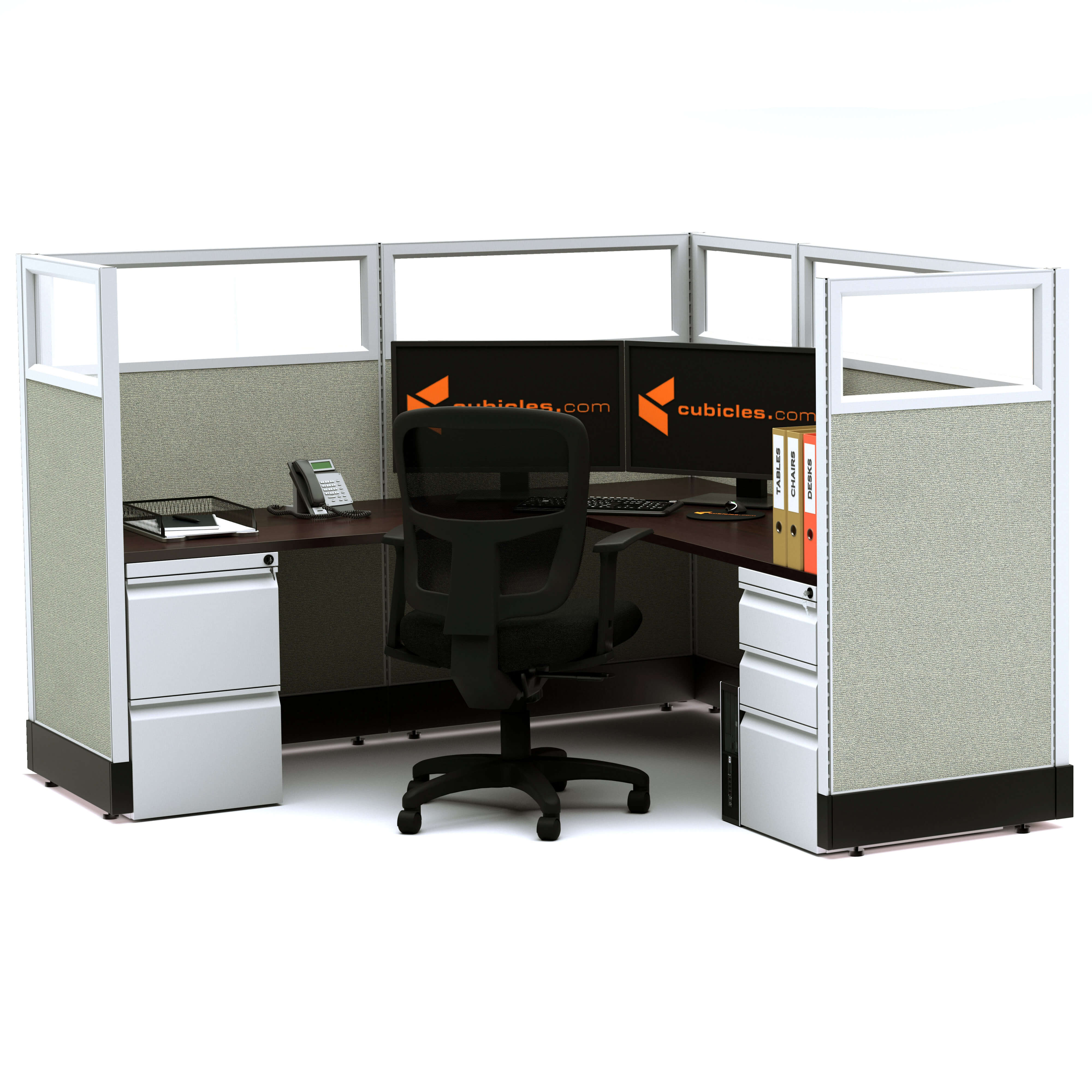 Modular office furniture glass office cubicles single unpowered