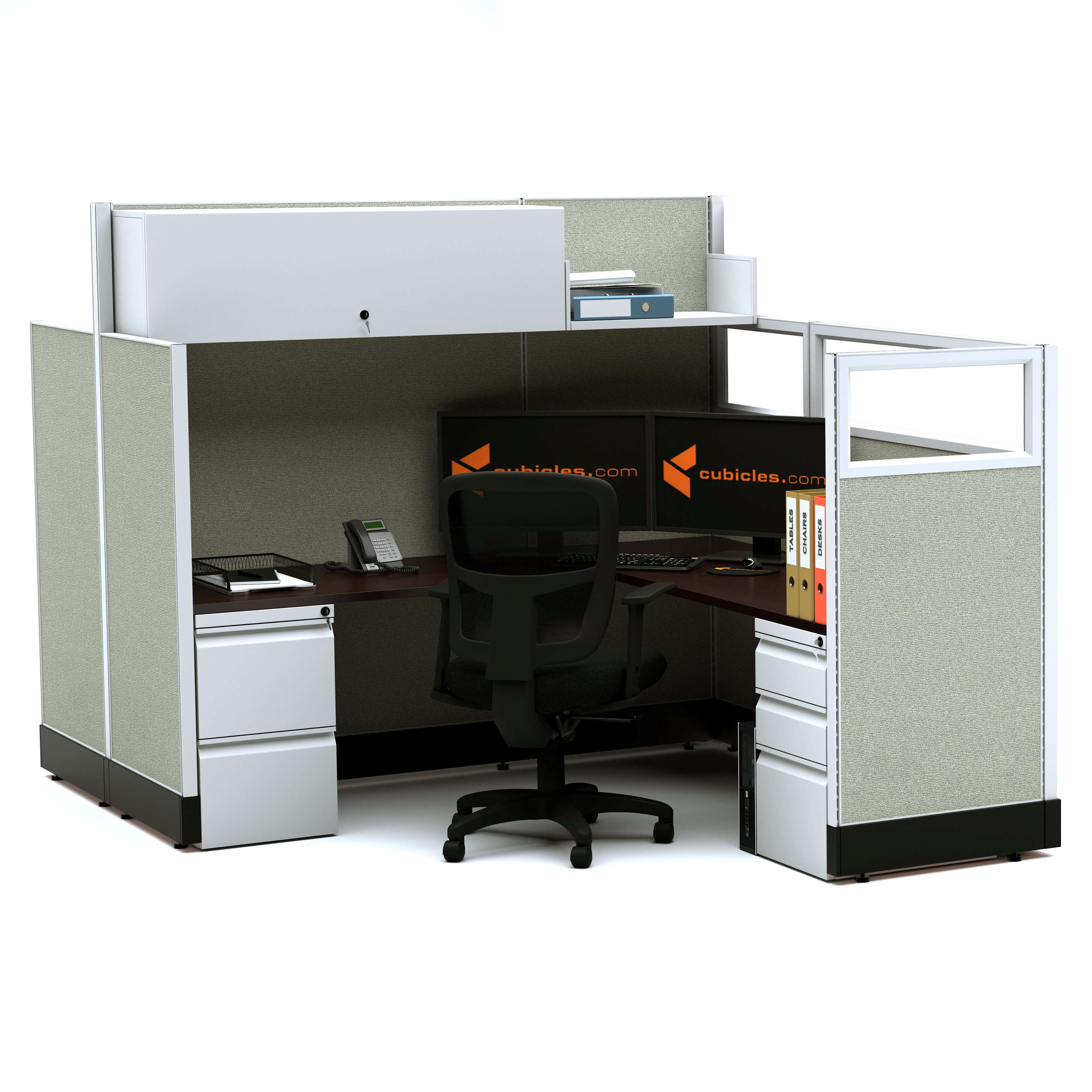 Modular office furniture partial glass office cubicles 53 67h 2pack cluster non powere