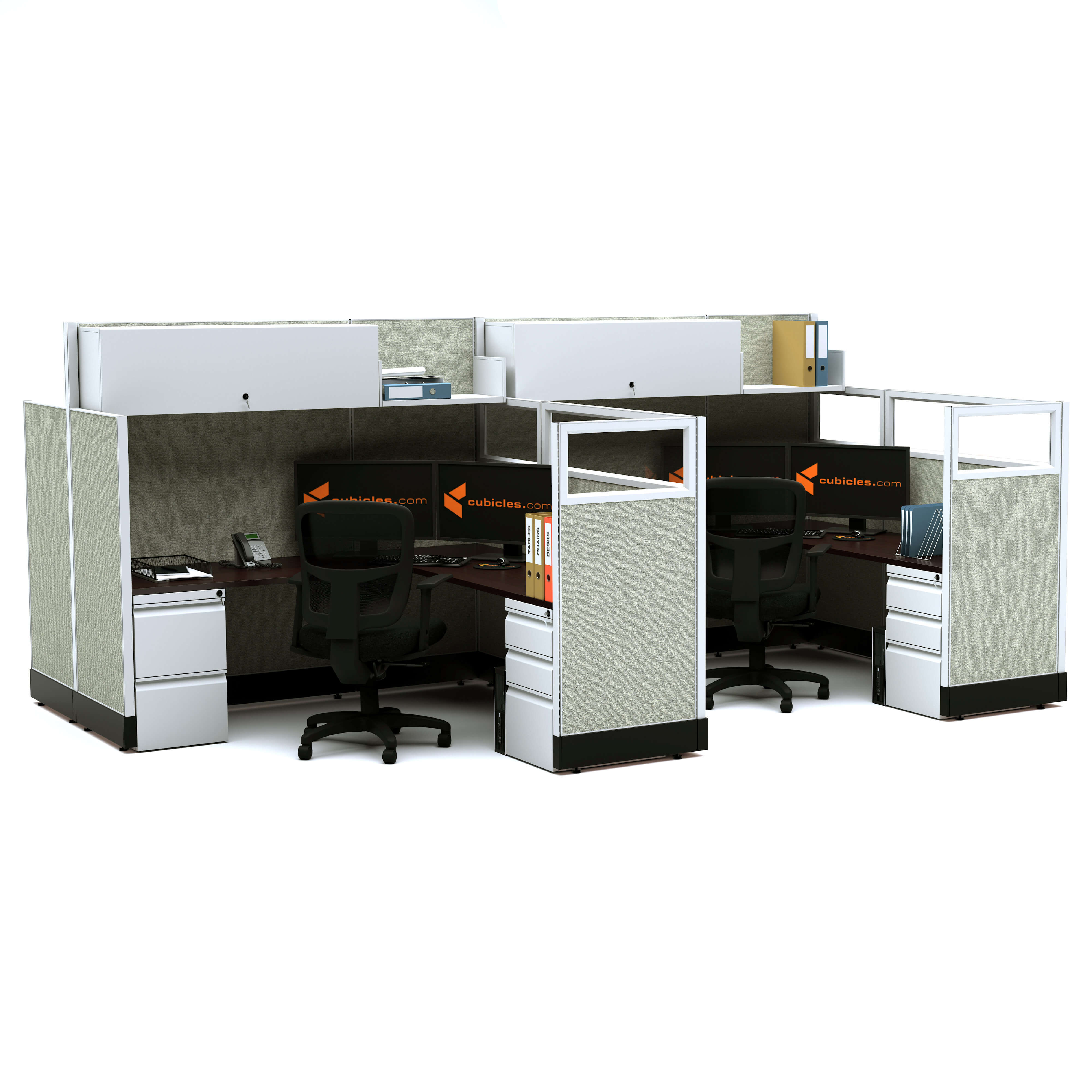 modular-office-furniture-partial-glass-office-cubicles-53-67h-4pack-cluster-non-powered.jpg