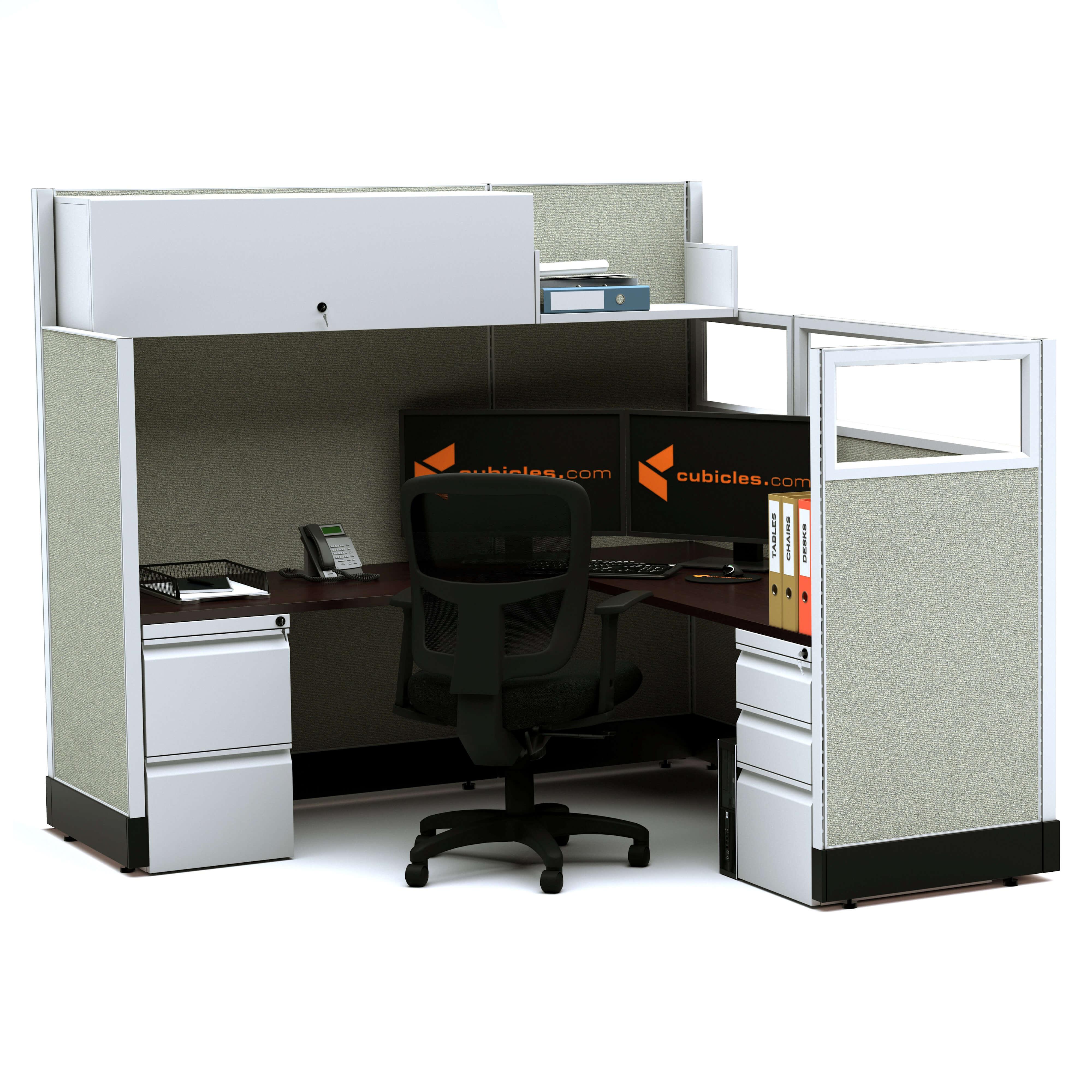 Modular office furniture partial glass office cubicles 53 67h single non powered