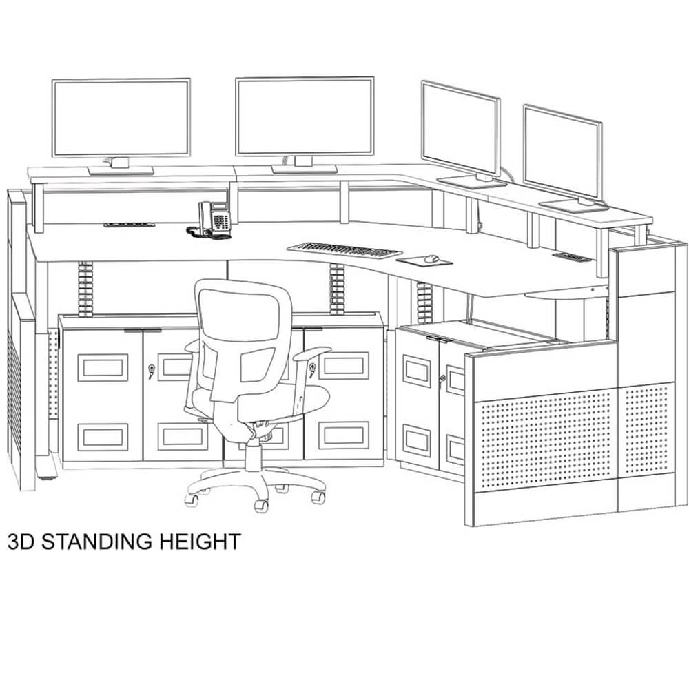 O2 120 ha control room console height adjustable drawing standing 1 1