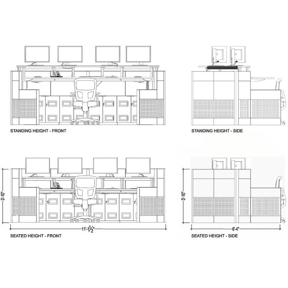 O2 120 ha control room console height adjustable drawings 1 1
