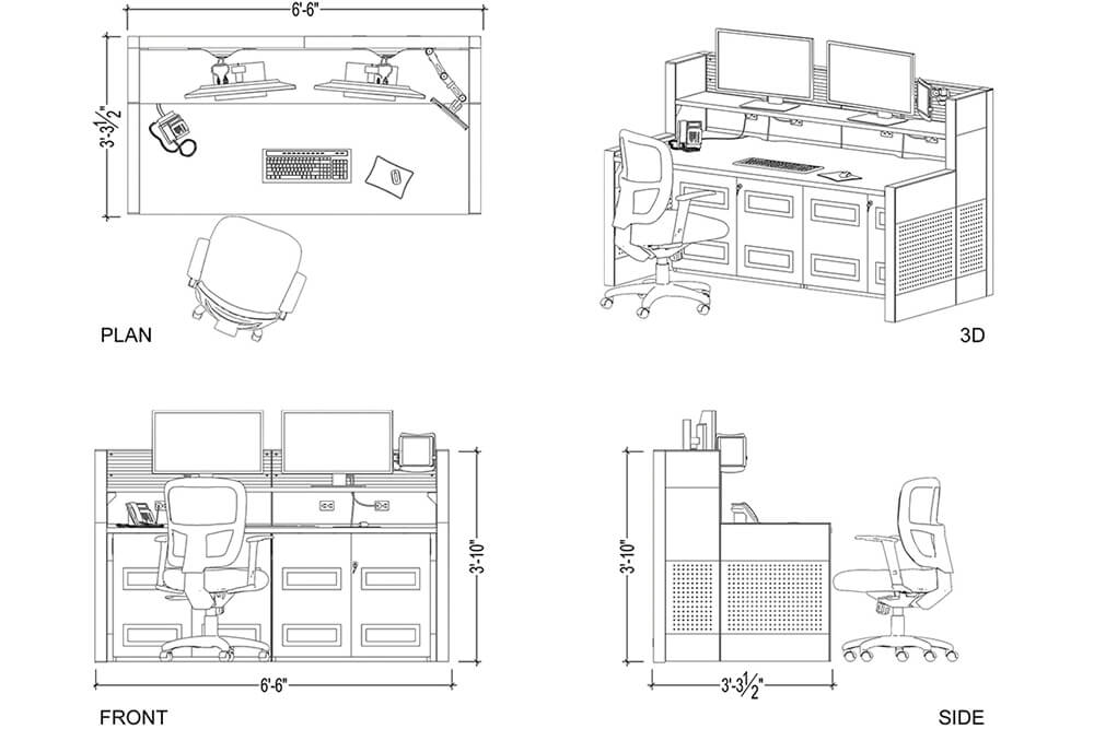 O2 control room consoles static drawings