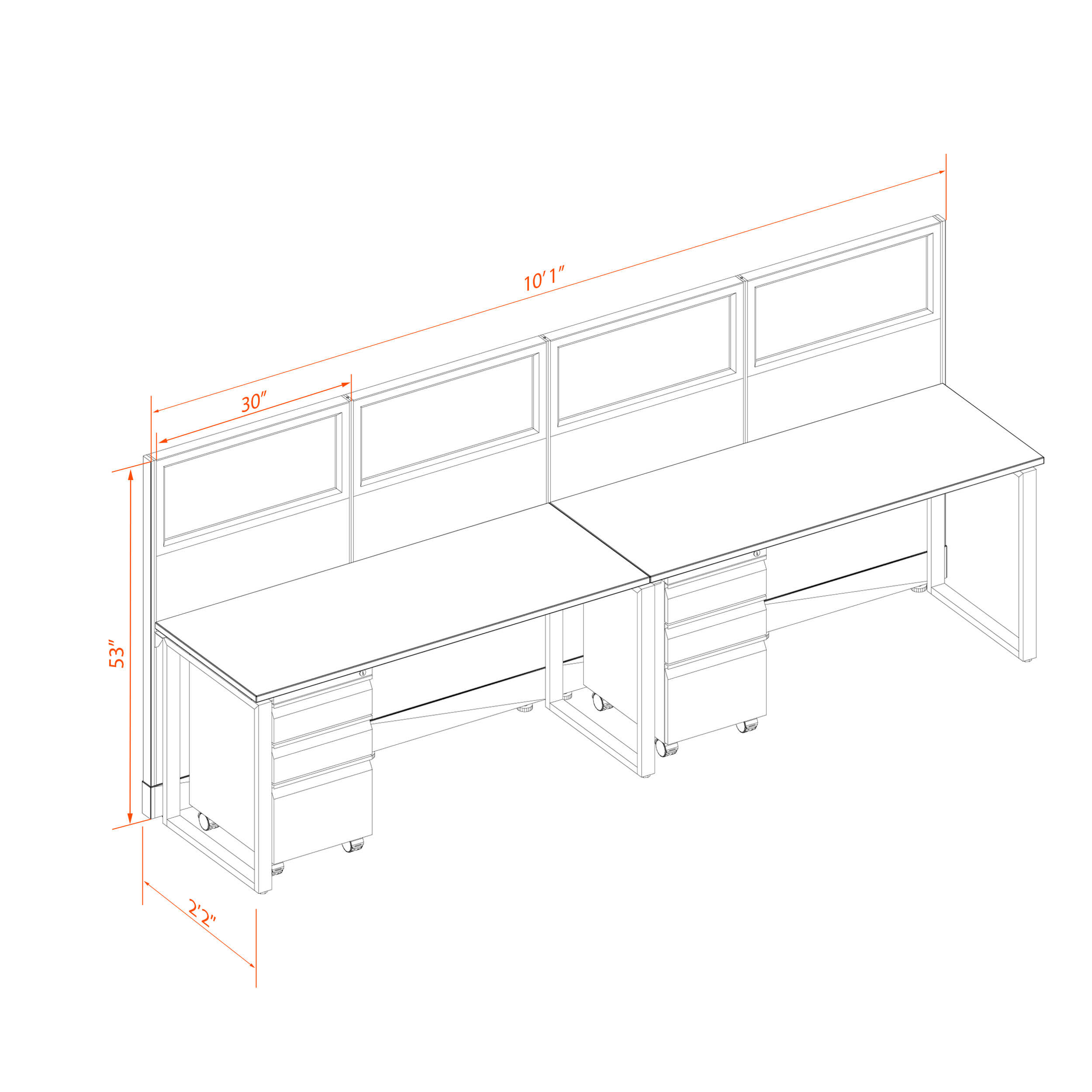 Office benching systems 2p 5253g