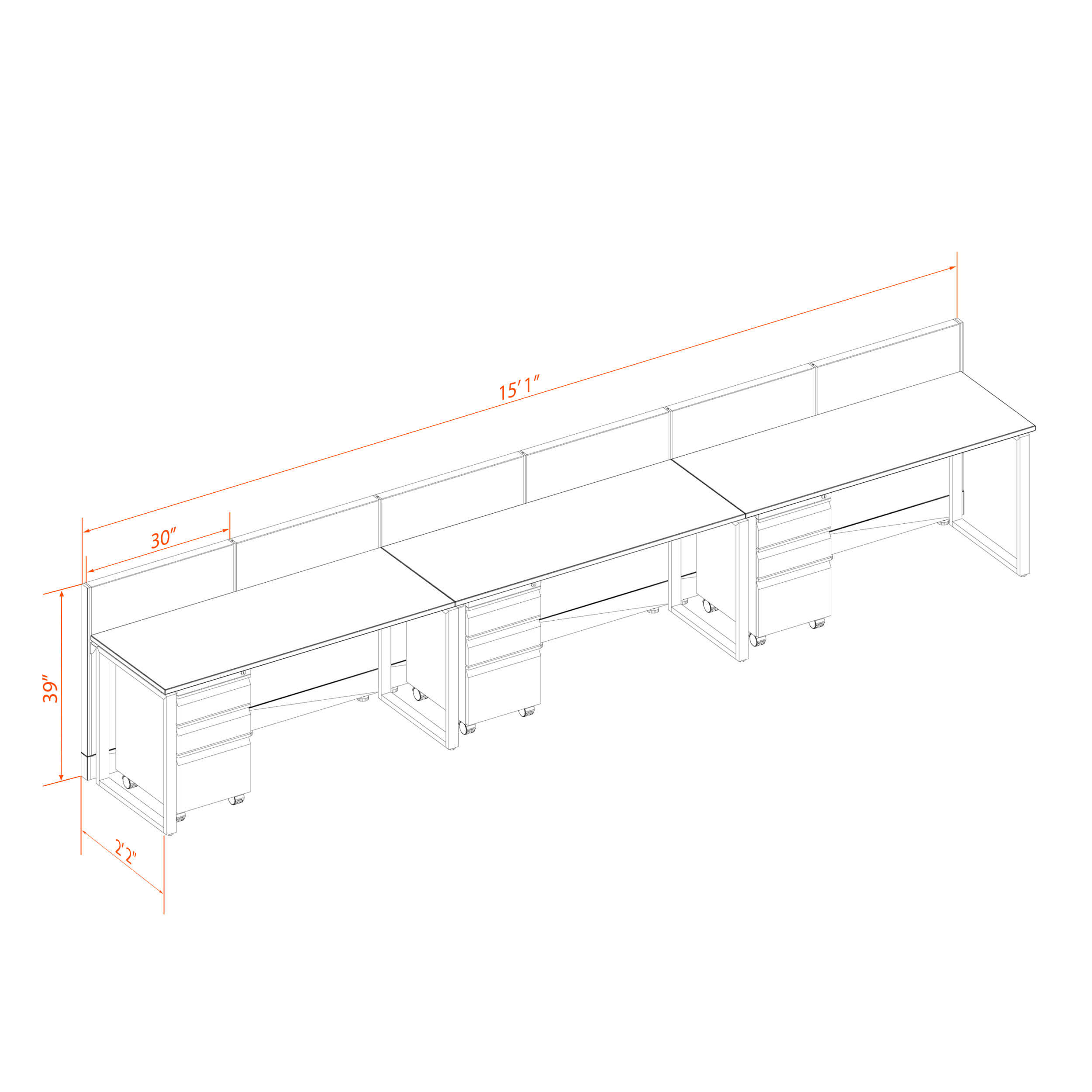 Office benching systems 52 3 39