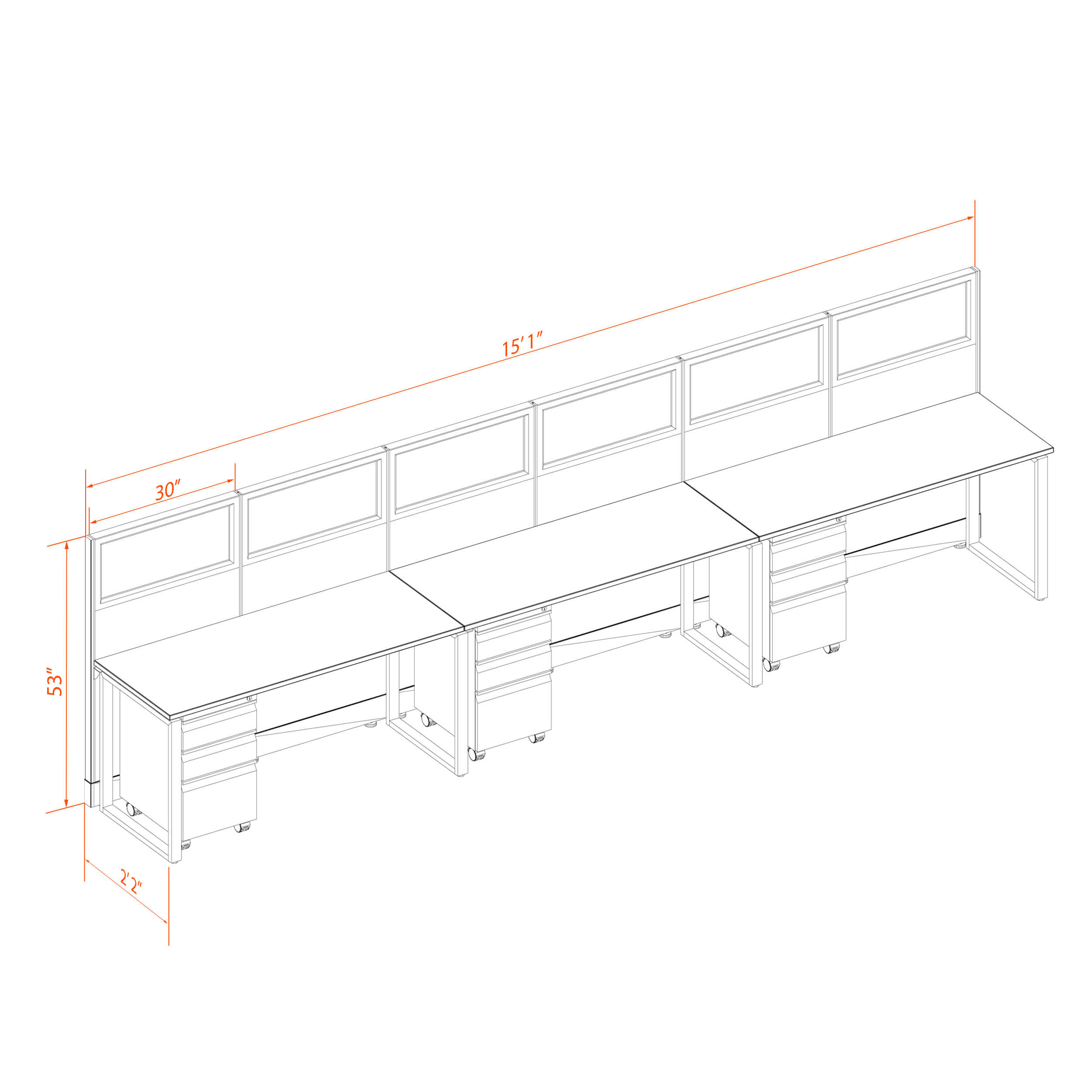Office benching systems 52 3 53g