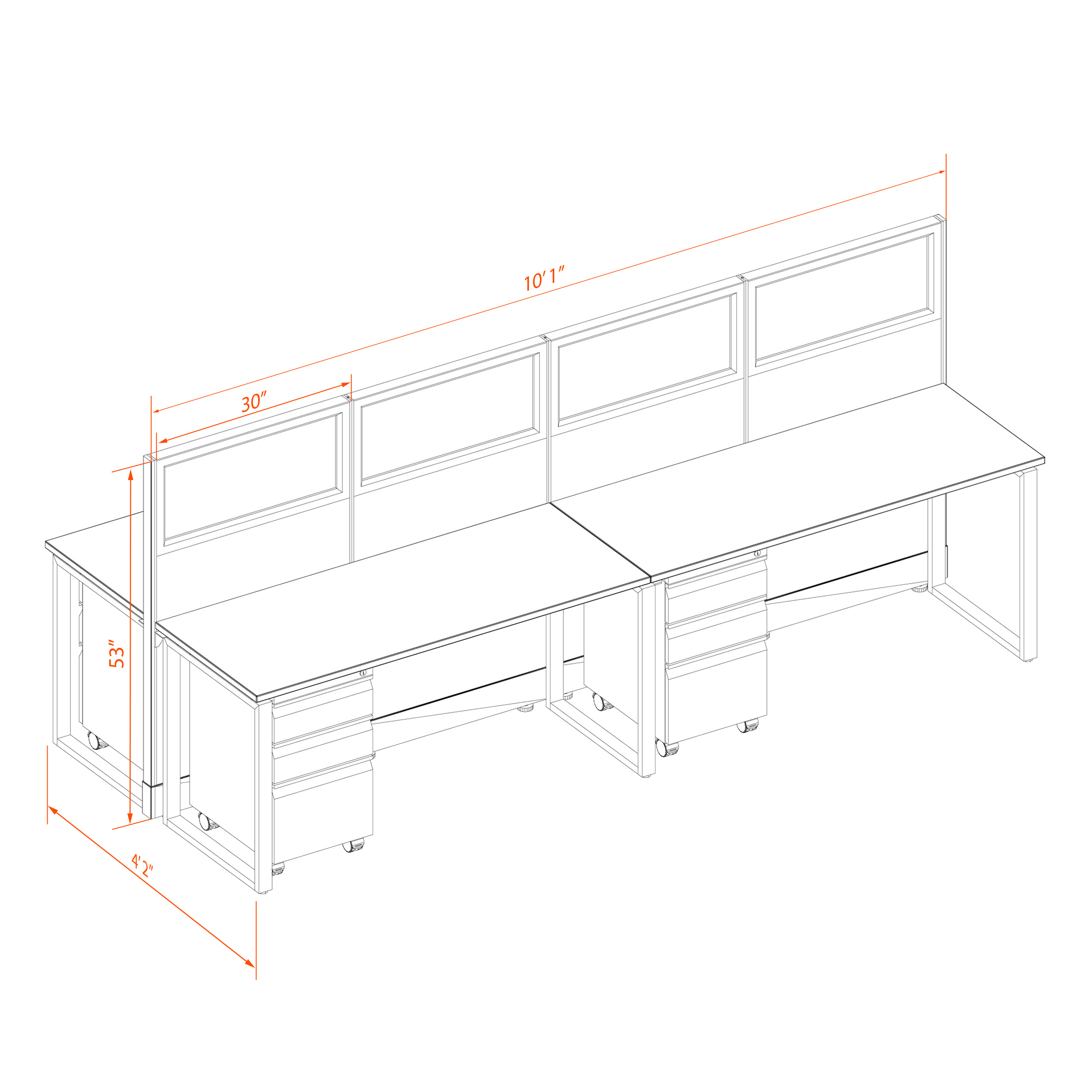 Office benching systems 52 4 53g