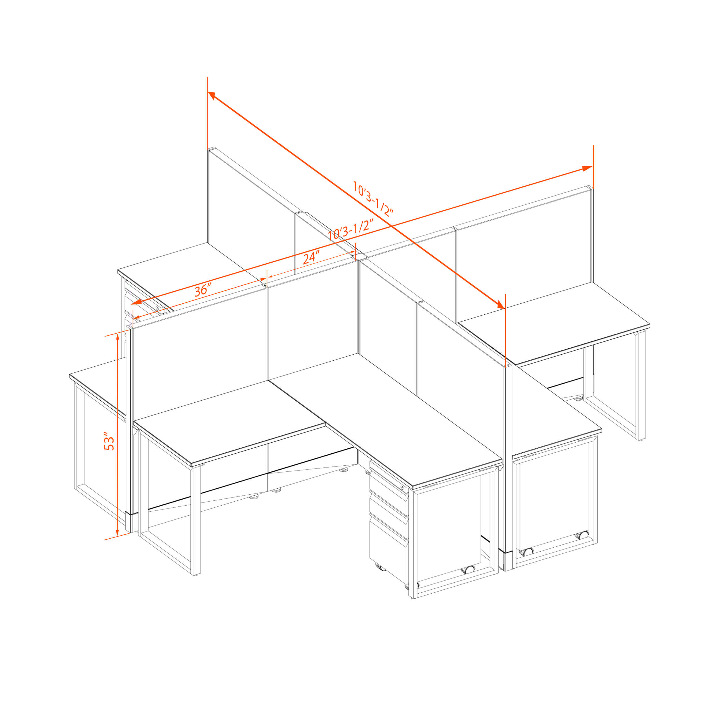 Office benching systems 55 53 x