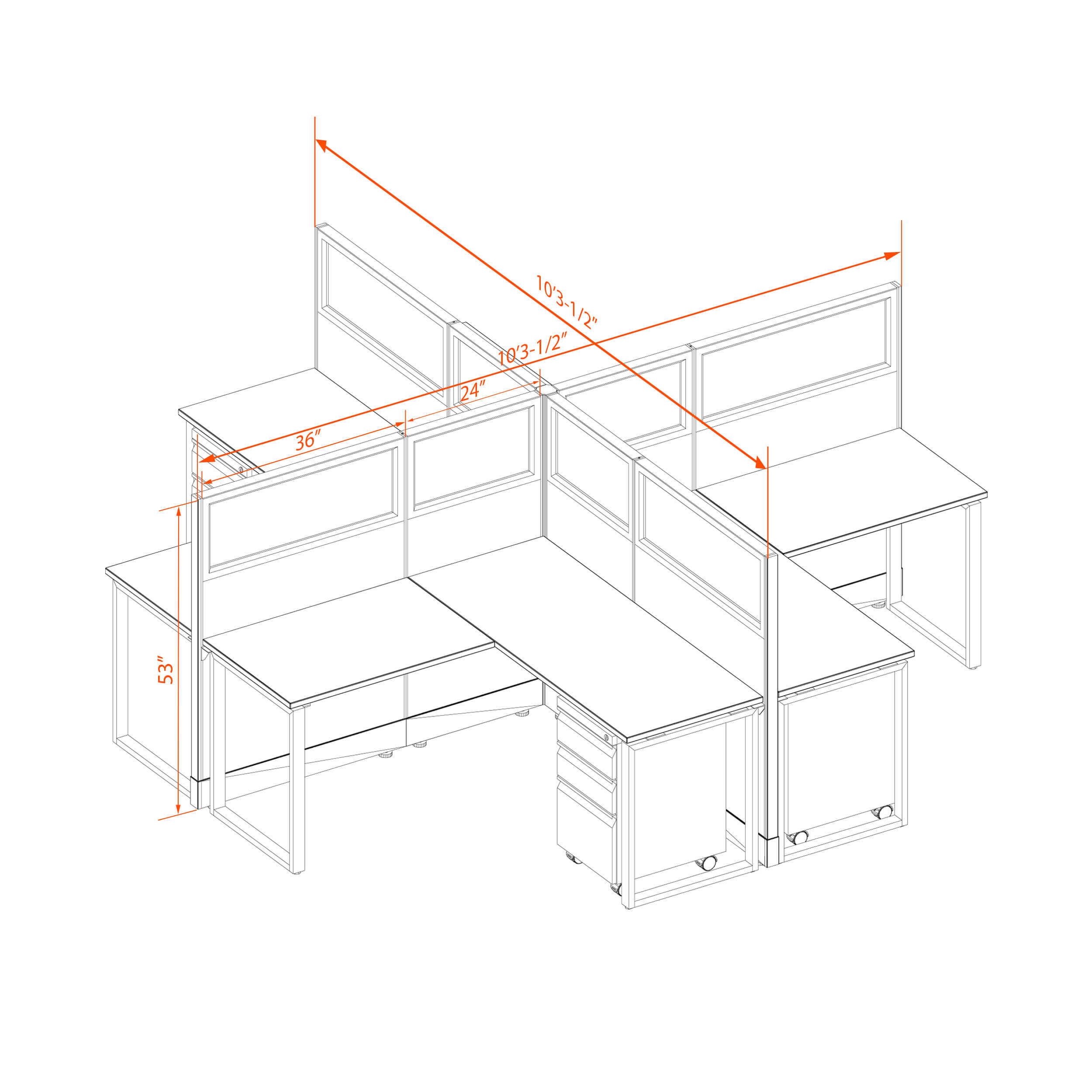 Office benching systems 55 53g x