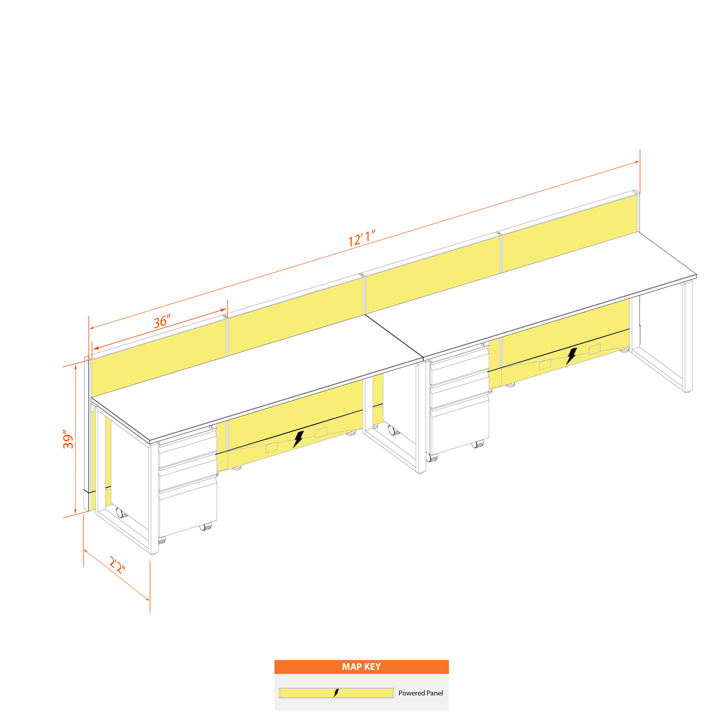 Office benching systems 62 1 2