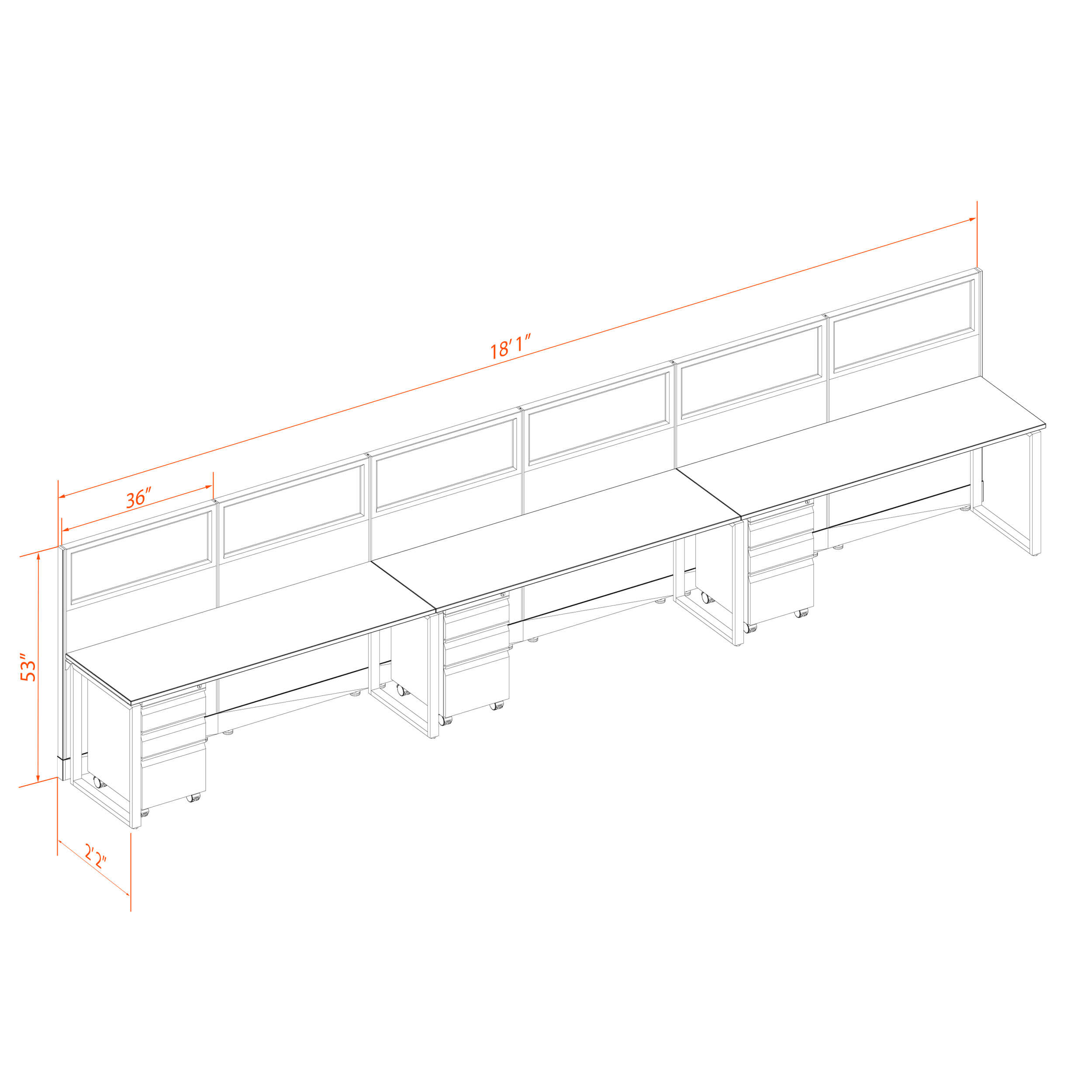 Office benching systems 62 3 53g