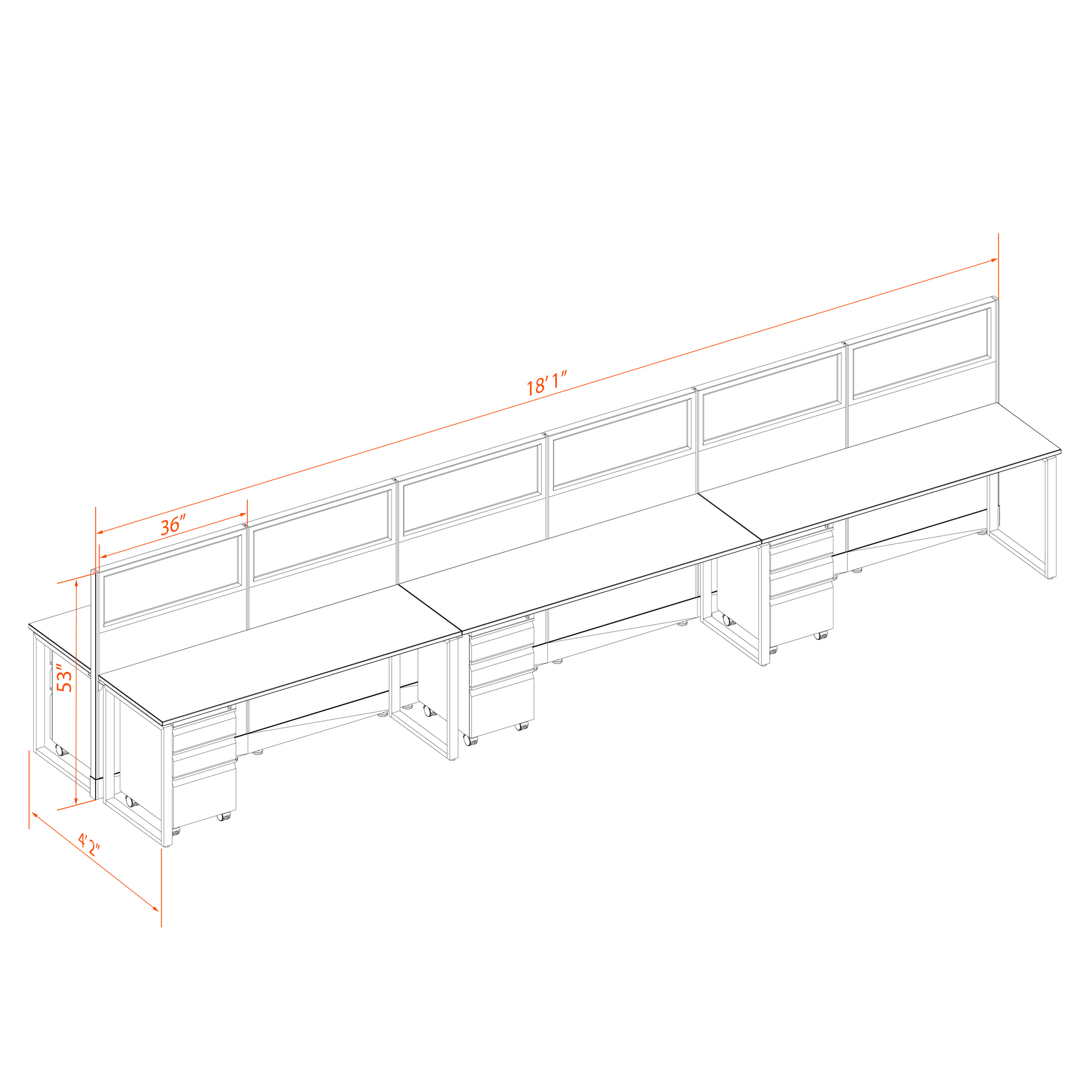 Office benching systems 62 53g np