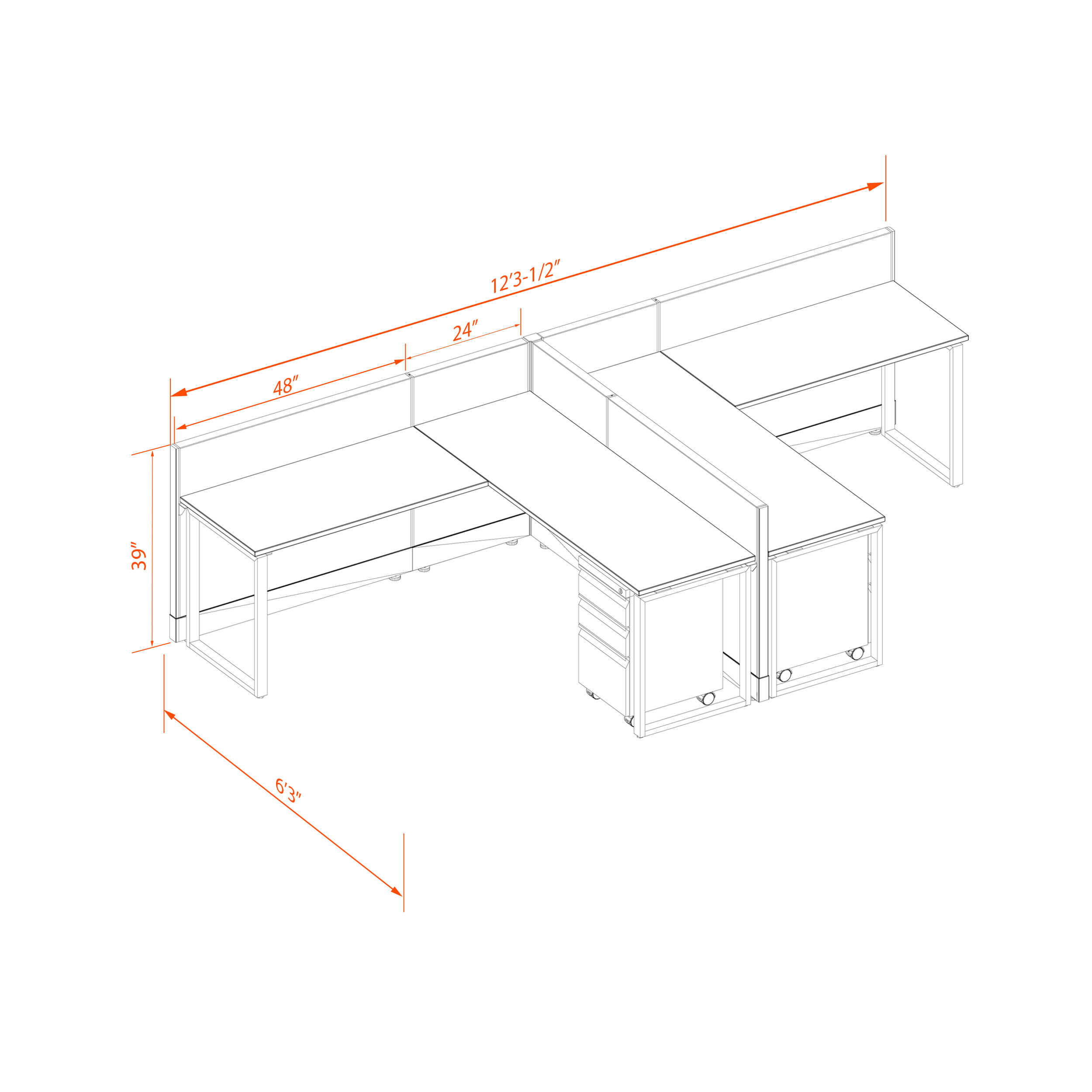 Office benching systems 66 39 t