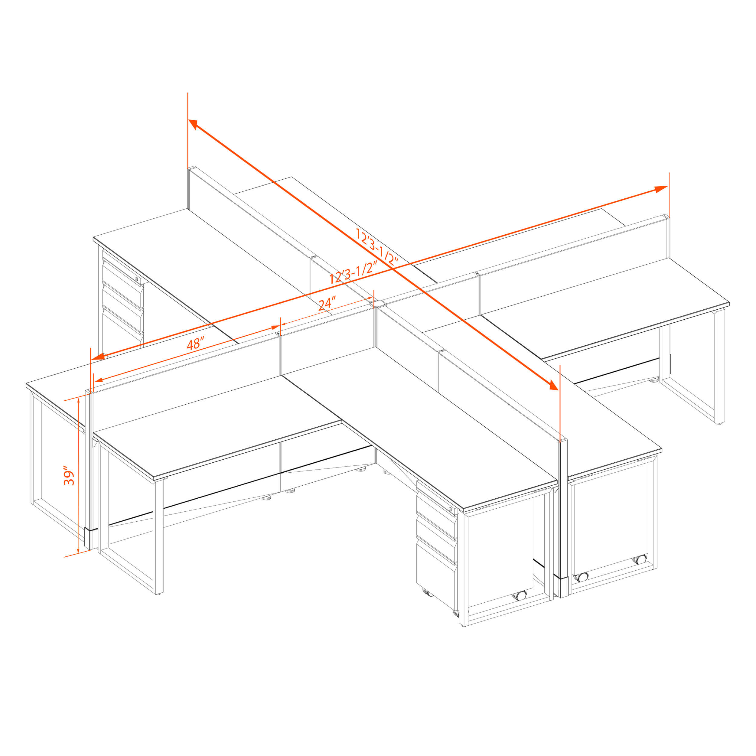 Office benching systems 66 39 x