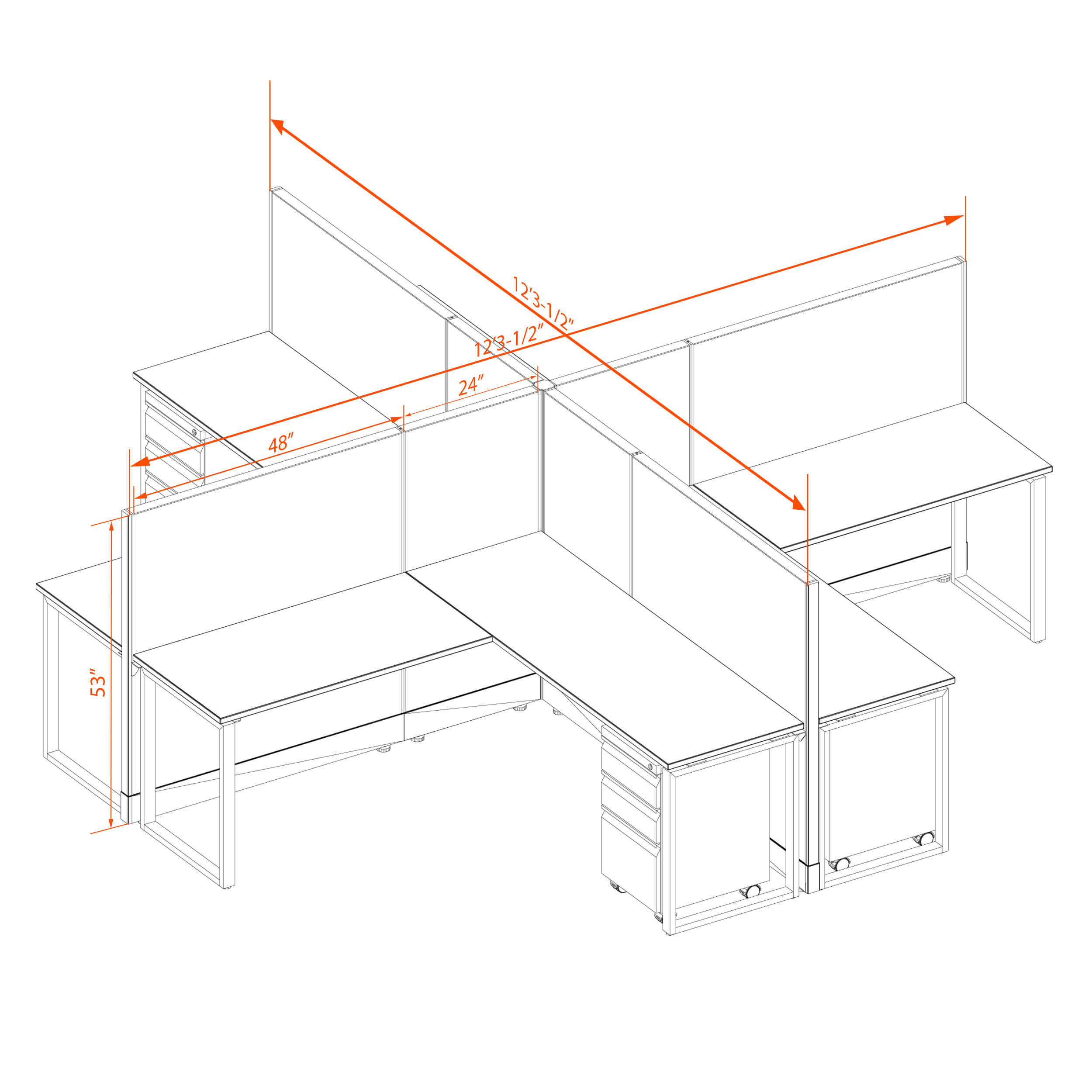 Office benching systems 66 53 x