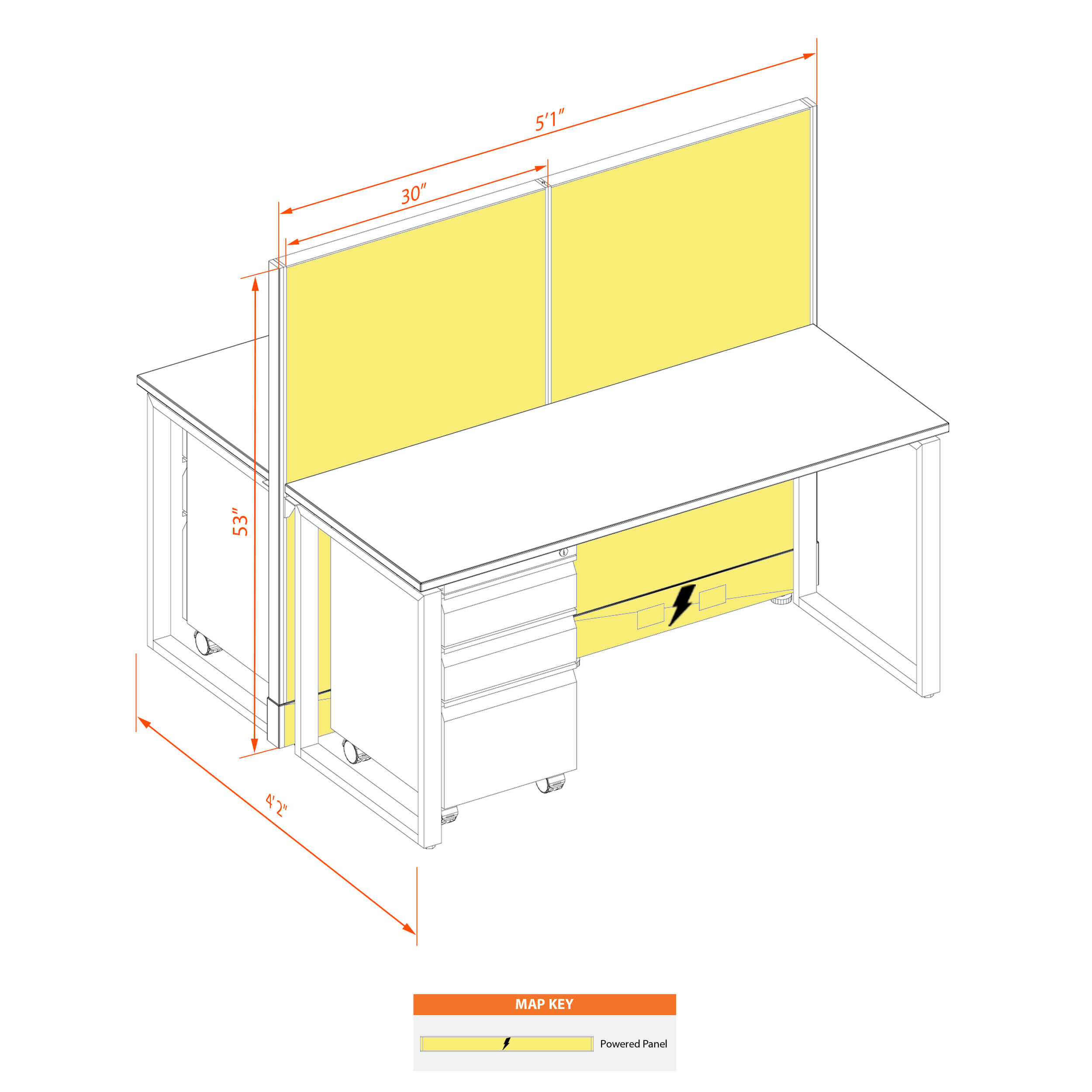 Office benching system 52 532cpg