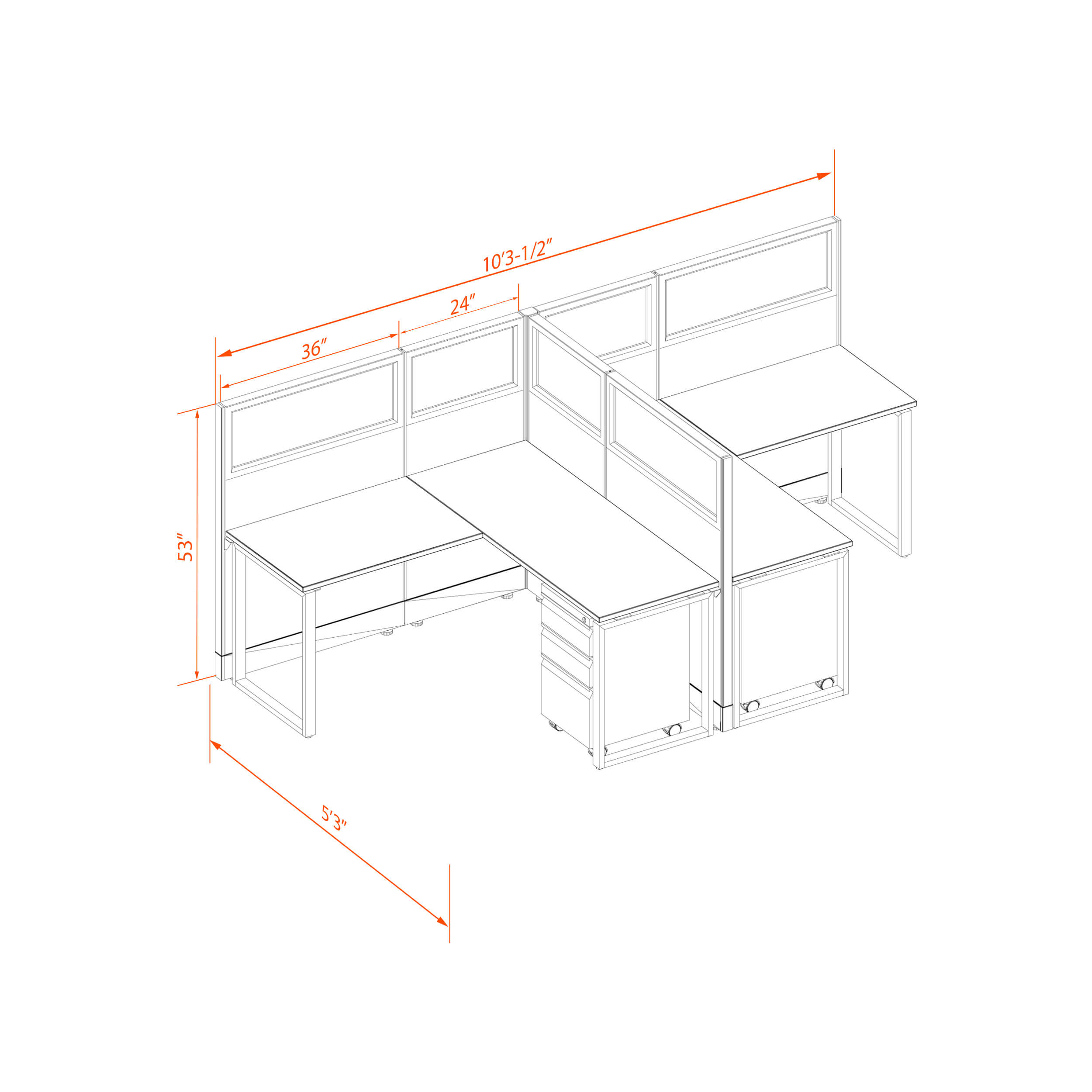 Office benching system 55 53g t