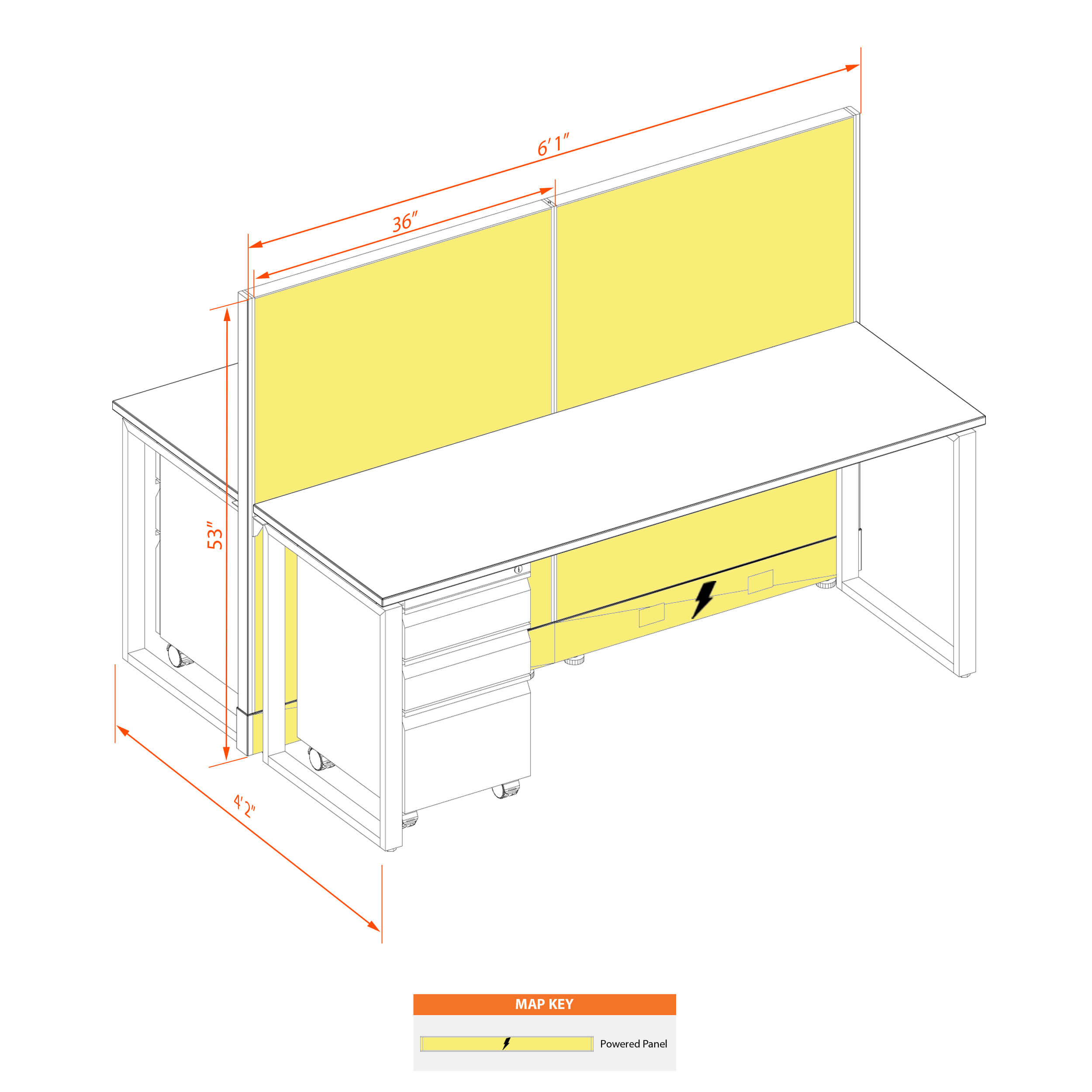 Office benching system 62 532cpg
