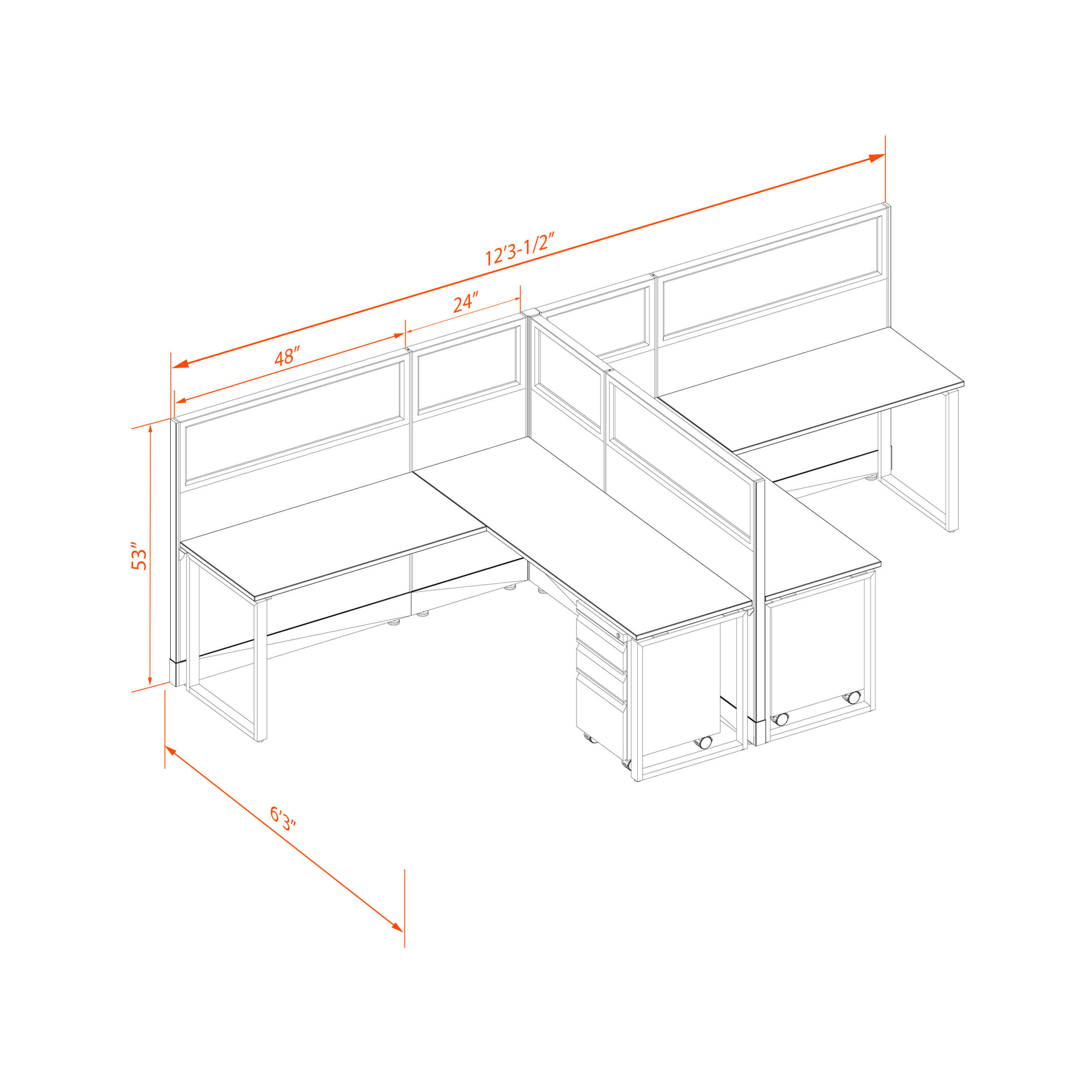 Office benching system 66 53g t