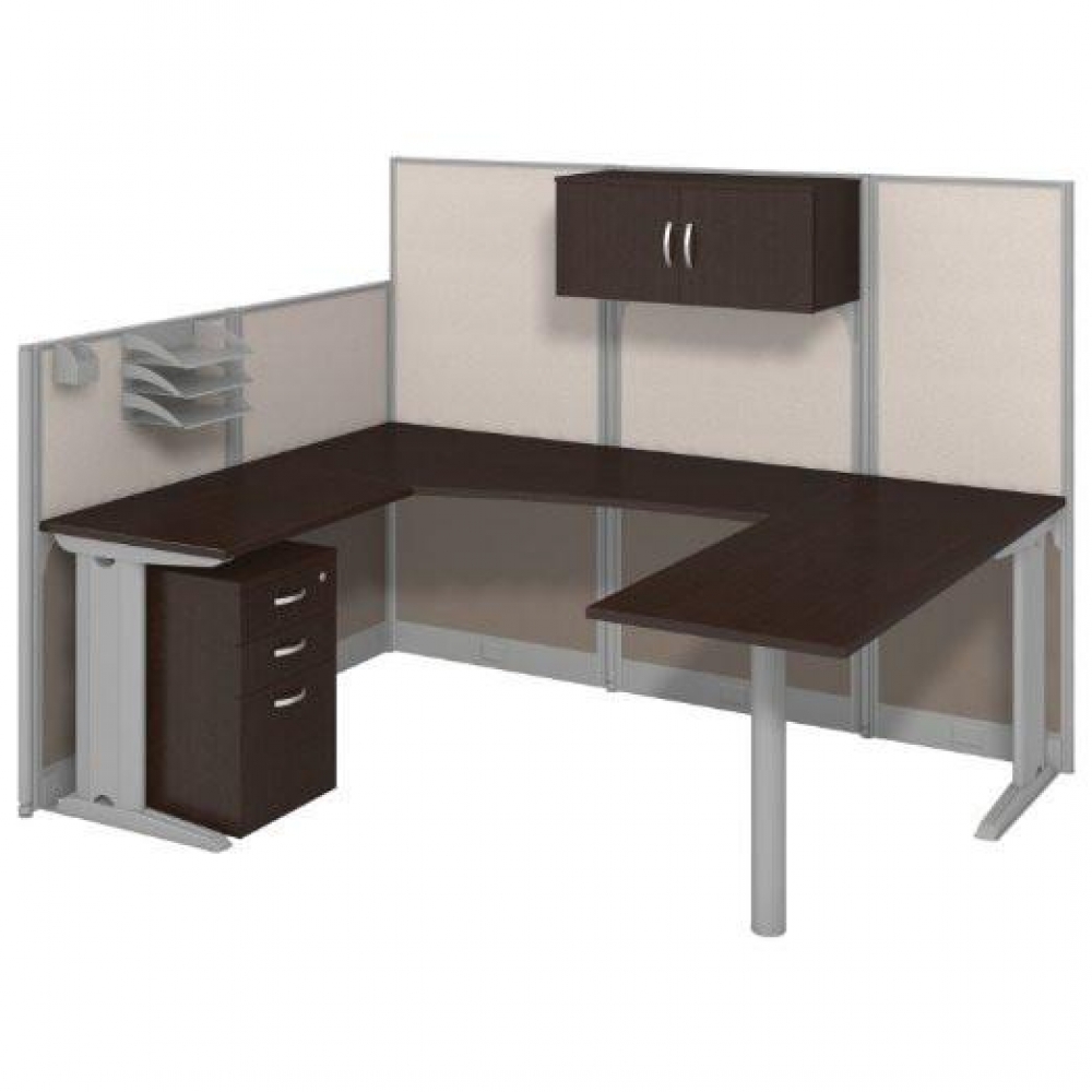 Office Cubicals Singles U Shaped Cubical Workstation with Storage 89x65