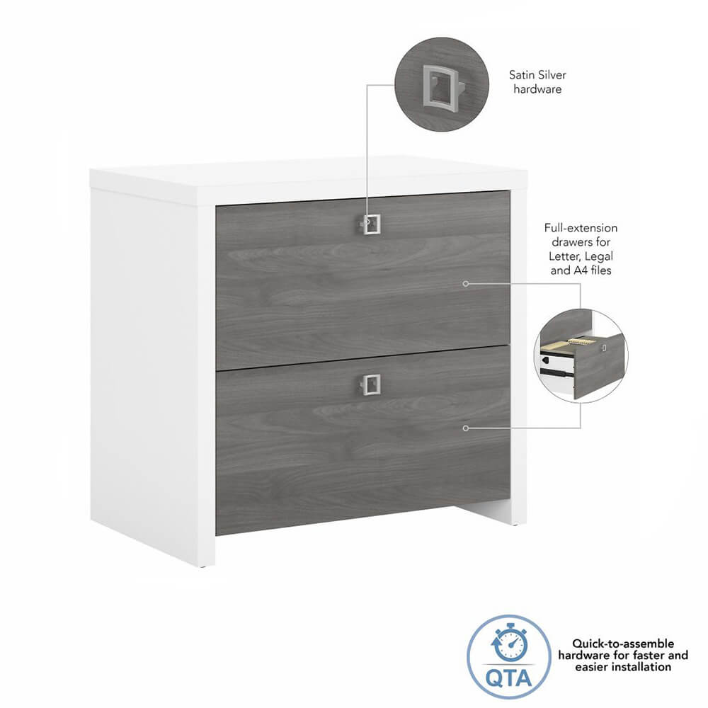 Clarity lateral file cabinet white features