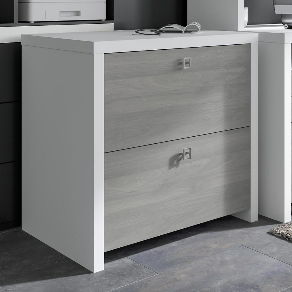 Clarity lateral file cabinet white lifestyle 1