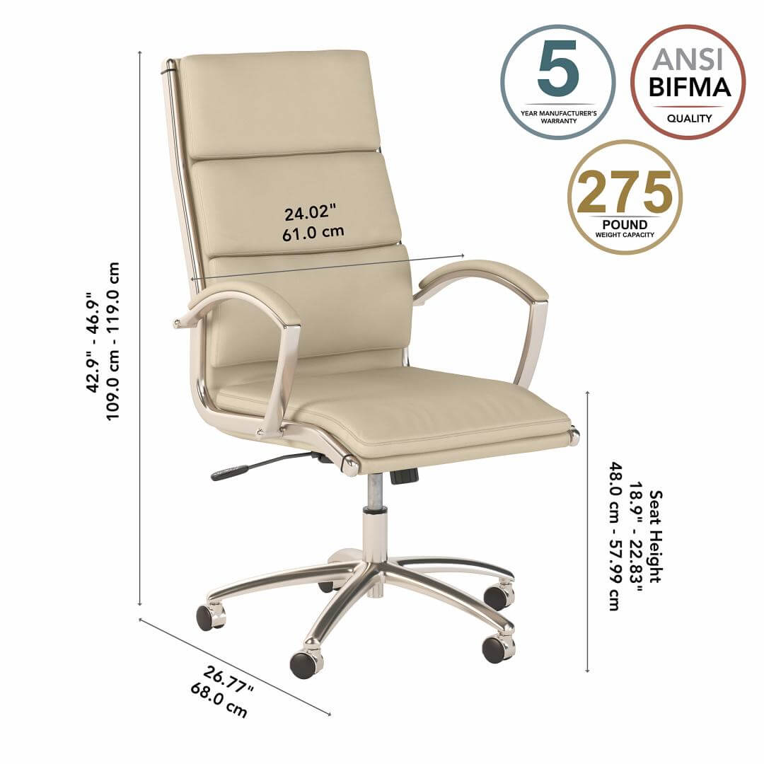 Boss executive office desk chair dimensions