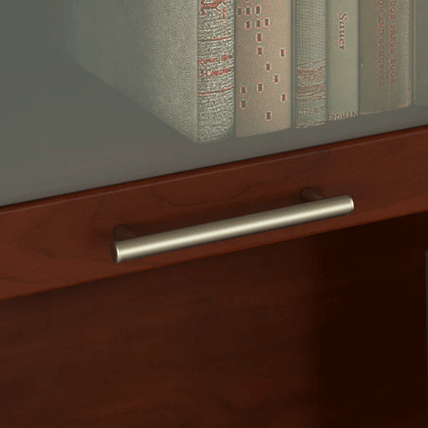 L shaped computer desk with 5 shelf bookcase 60W details 2