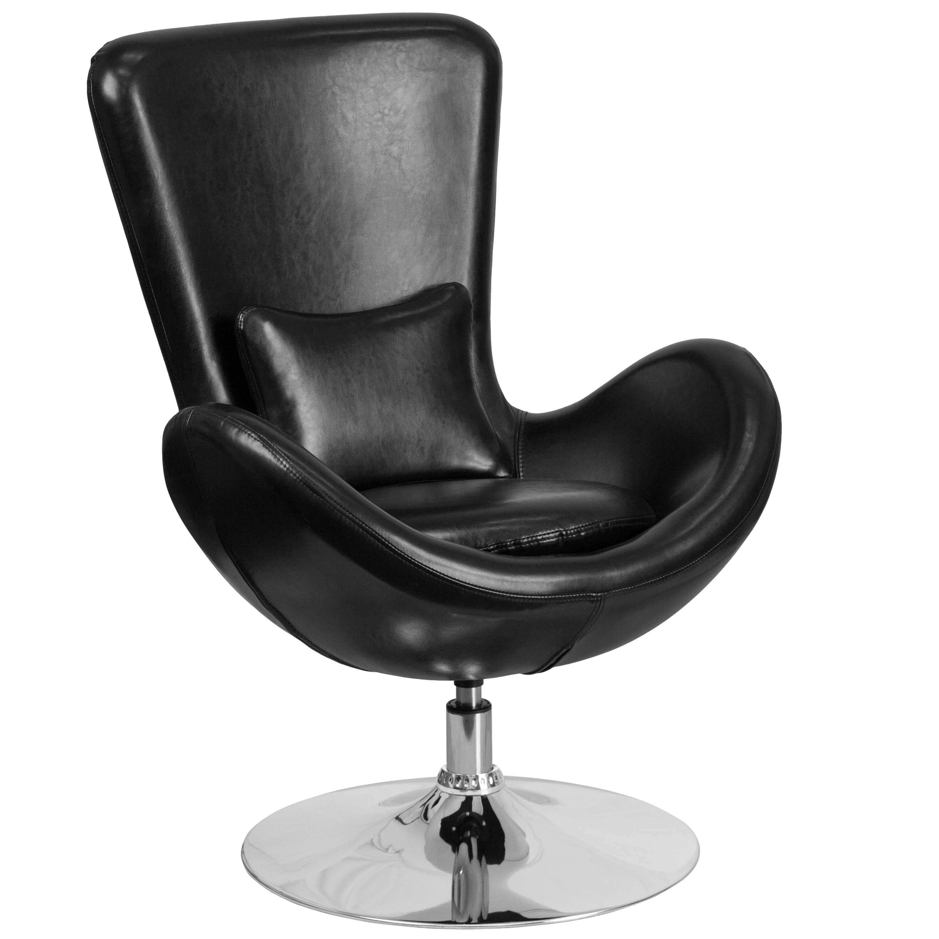 Office lounge chairs CUB CH 162430 BK LEA GG FLA