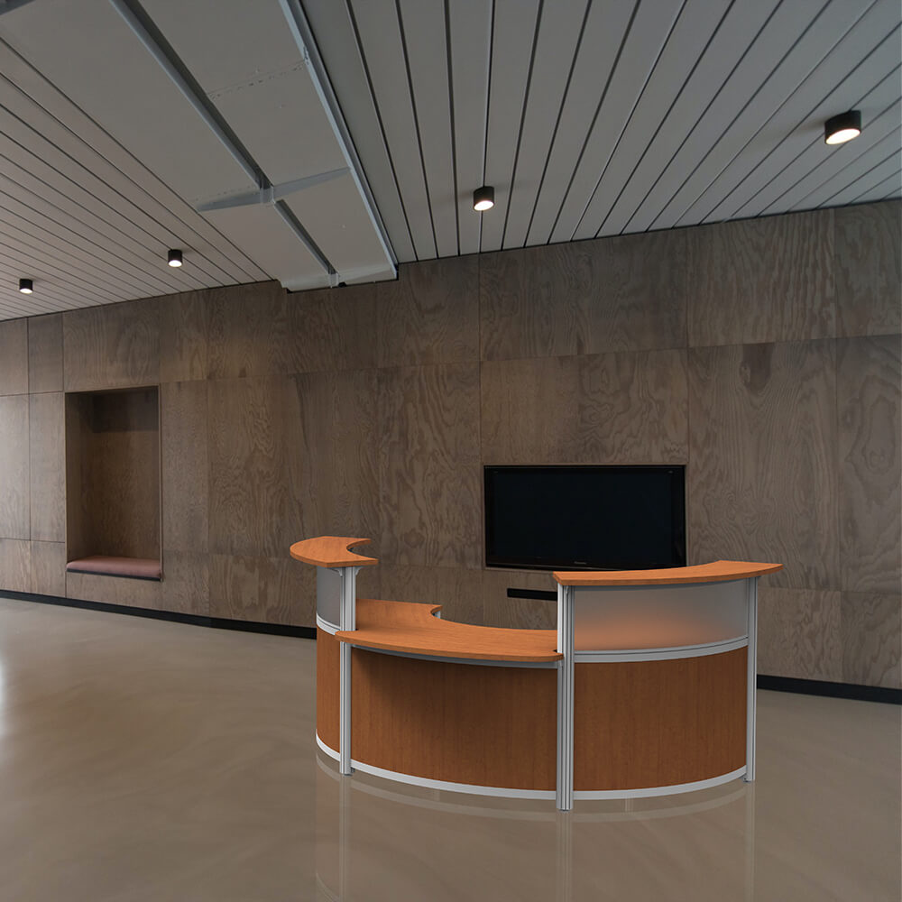 ADA Compliant Reception Desks Curved Round ADA Reception Desk
