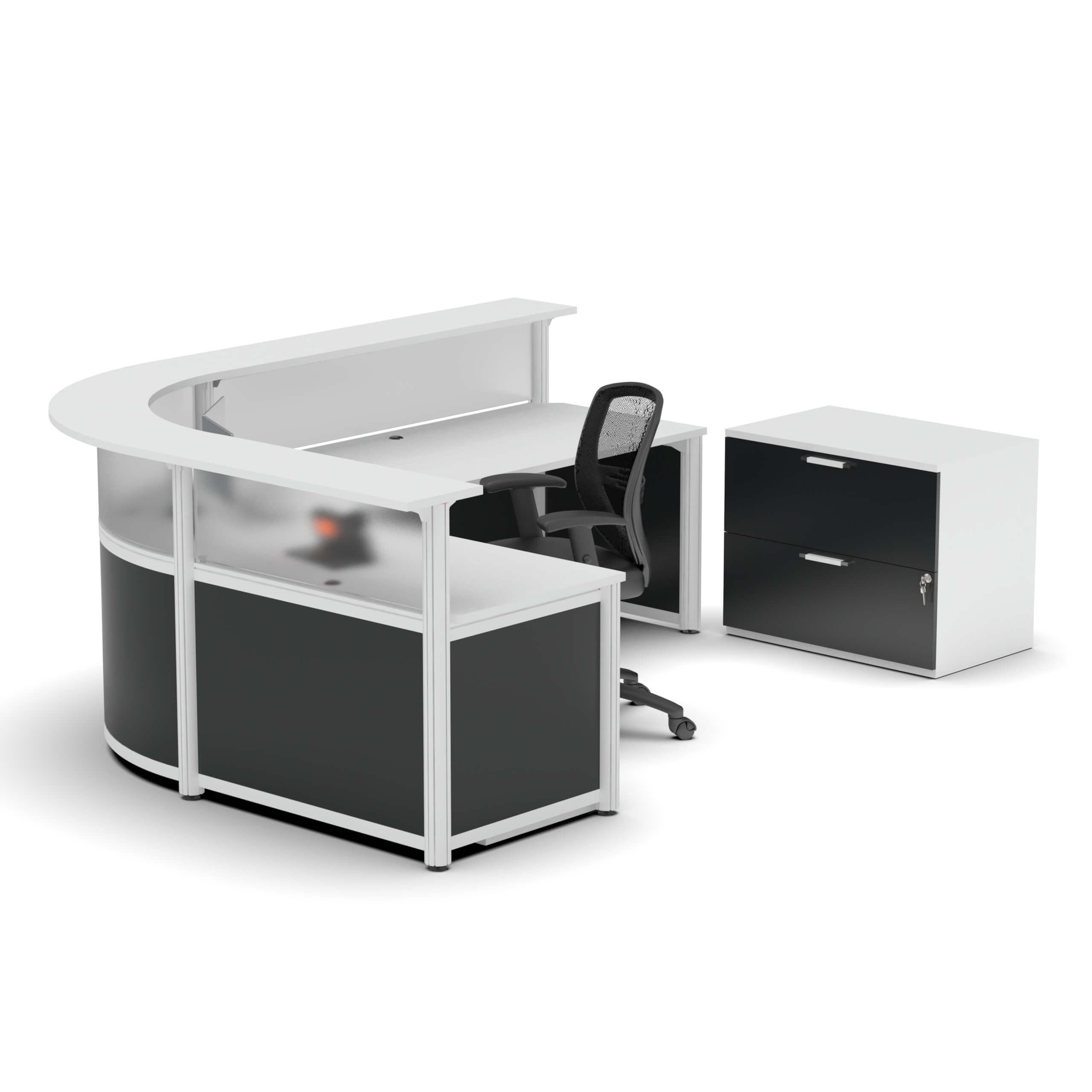 Infinitysweep corner reception desk inside lateral view