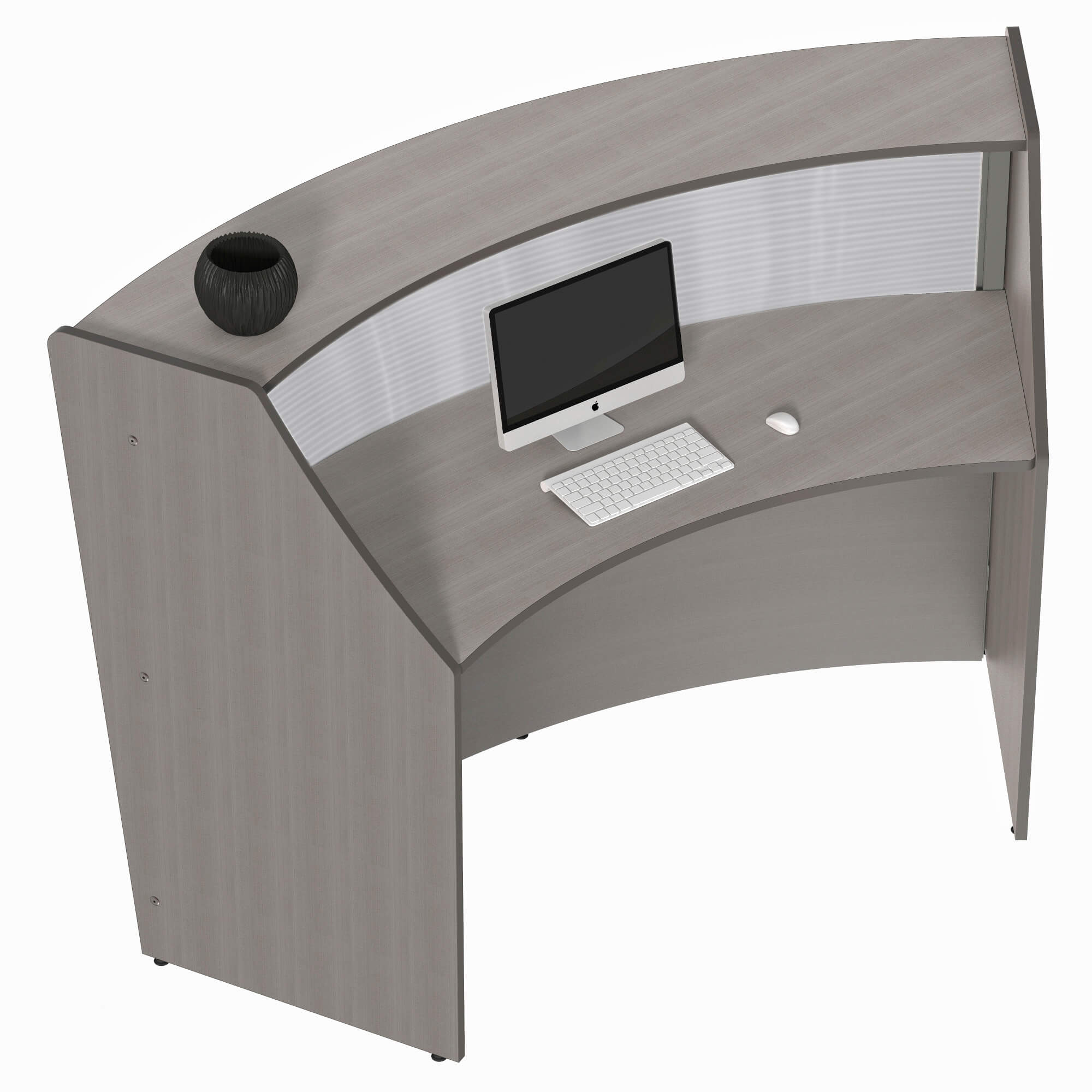 Li1 curved reception desk inside