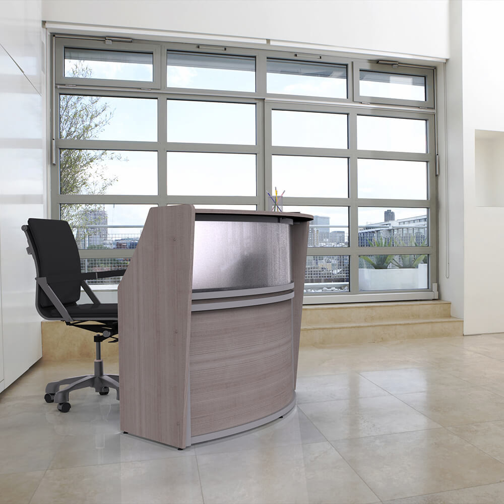 Li1 curved reception desk side environment