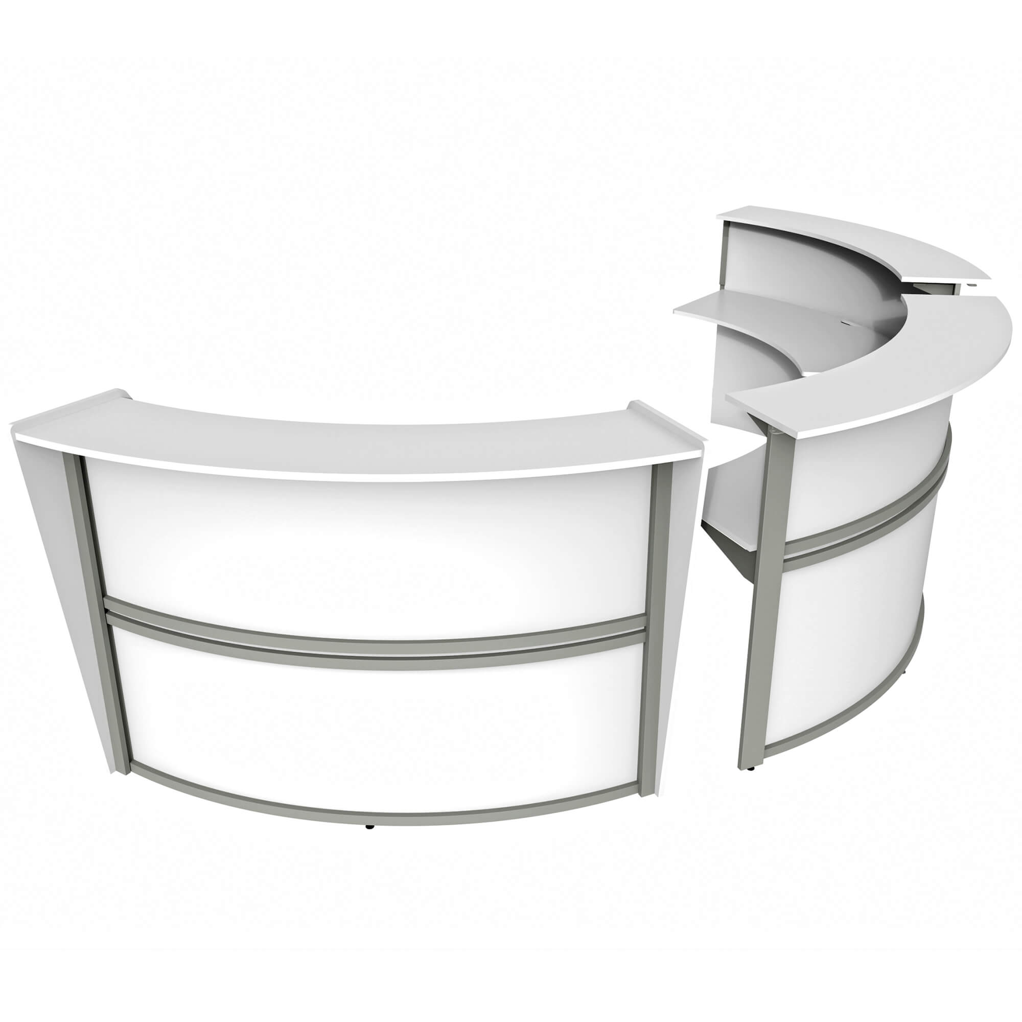 Li1 elegant semi circular reception desk assembly