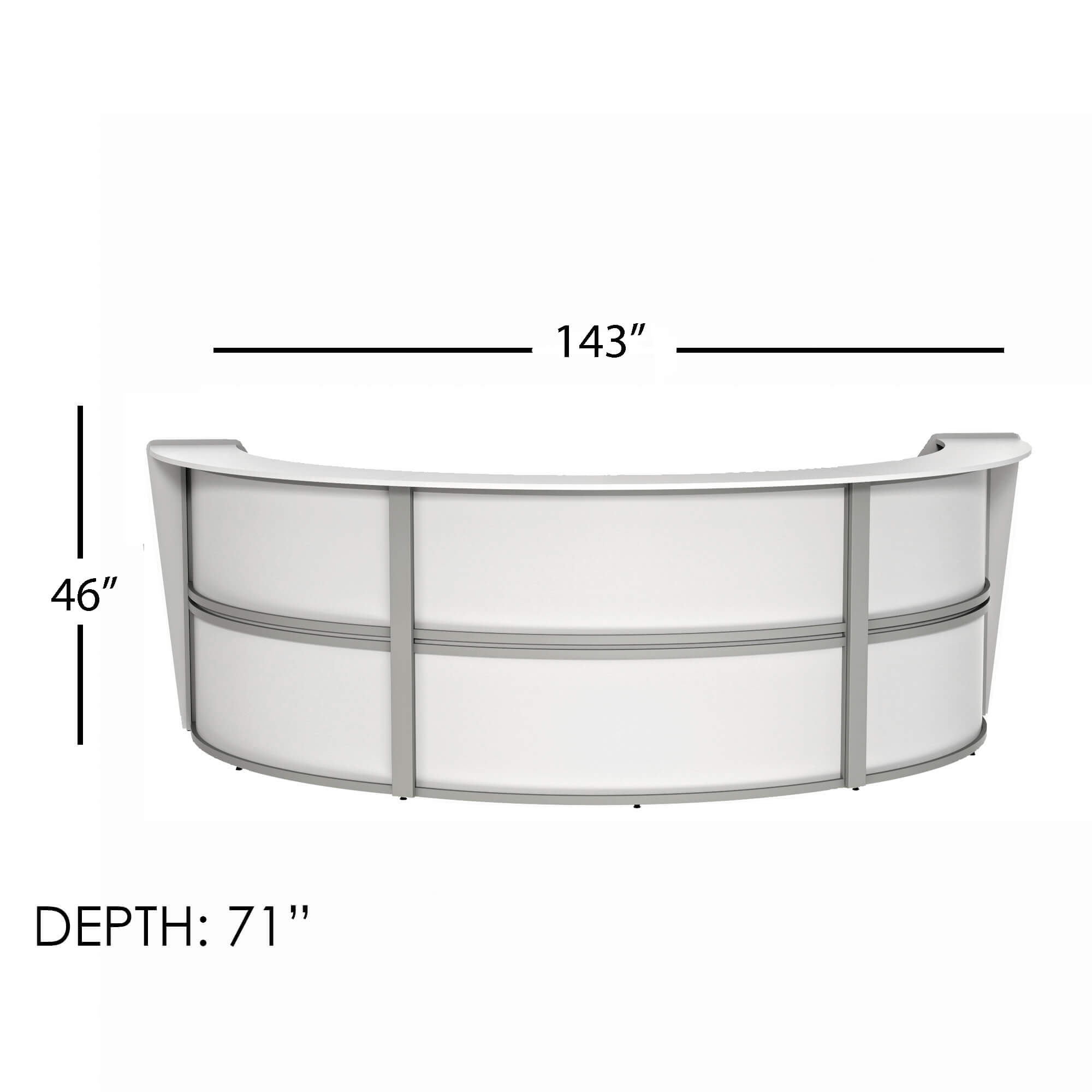 Li1 elegant semi circular reception desk dimensions 1