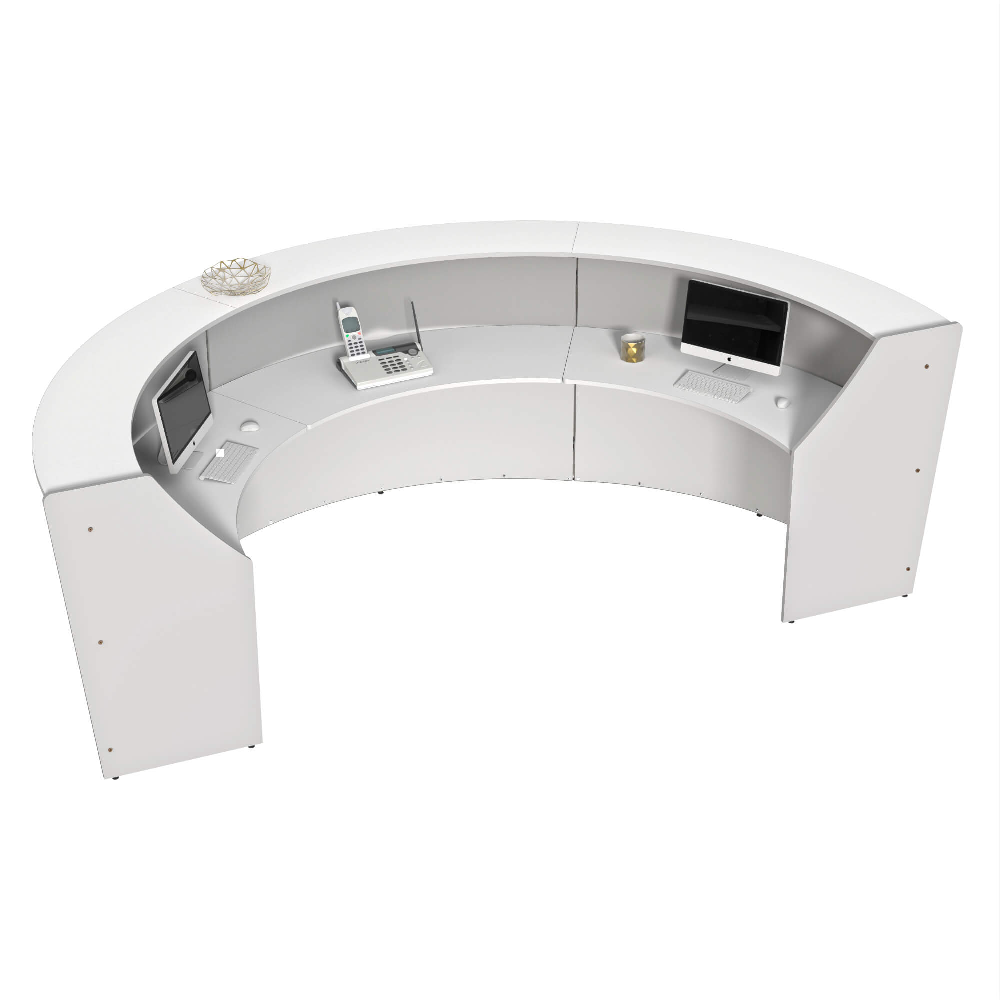 Li1 elegant semi circular reception desk inside