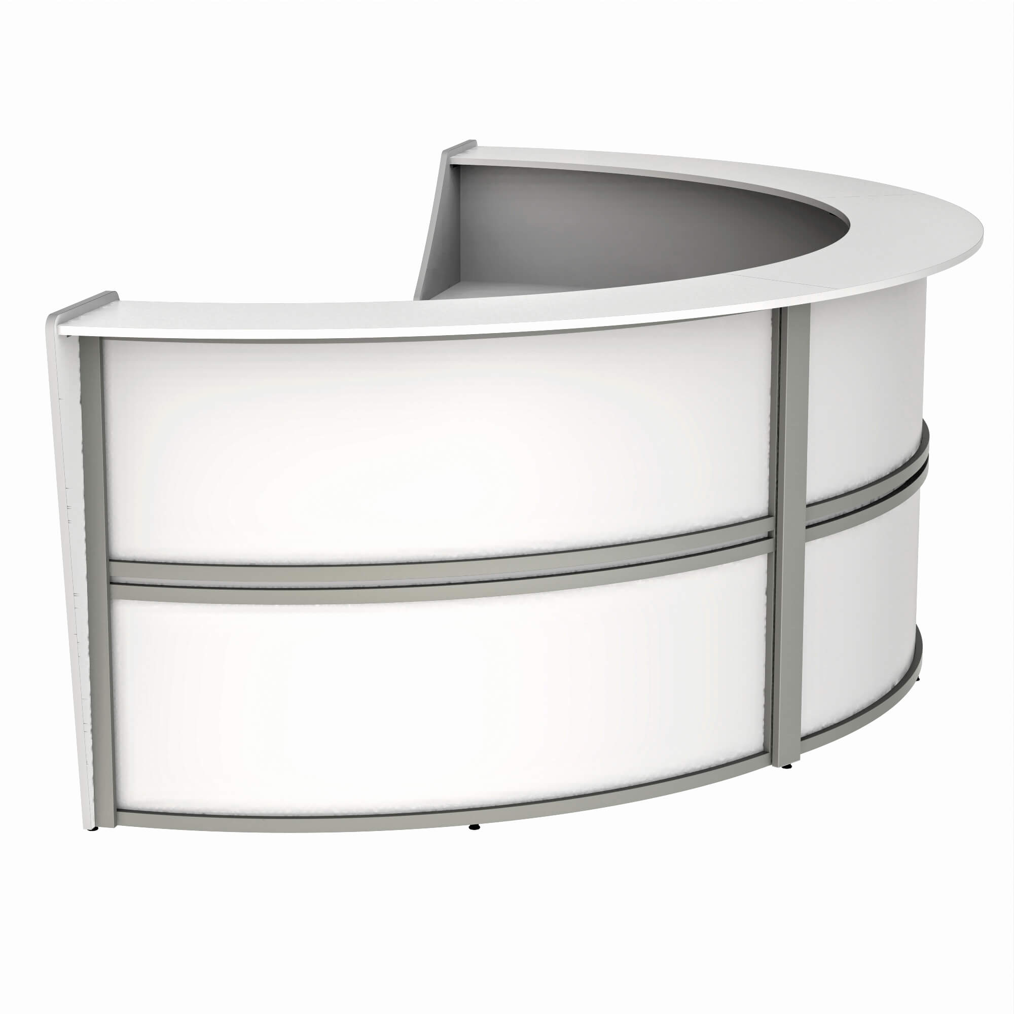 Li1 elegant semi circular reception desk lateral