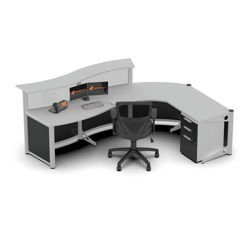 Reception desk arcwave curved reception desk up inside