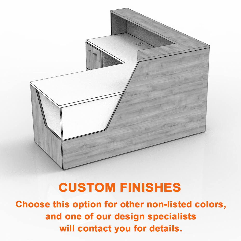 Solide reception desk l shape custom