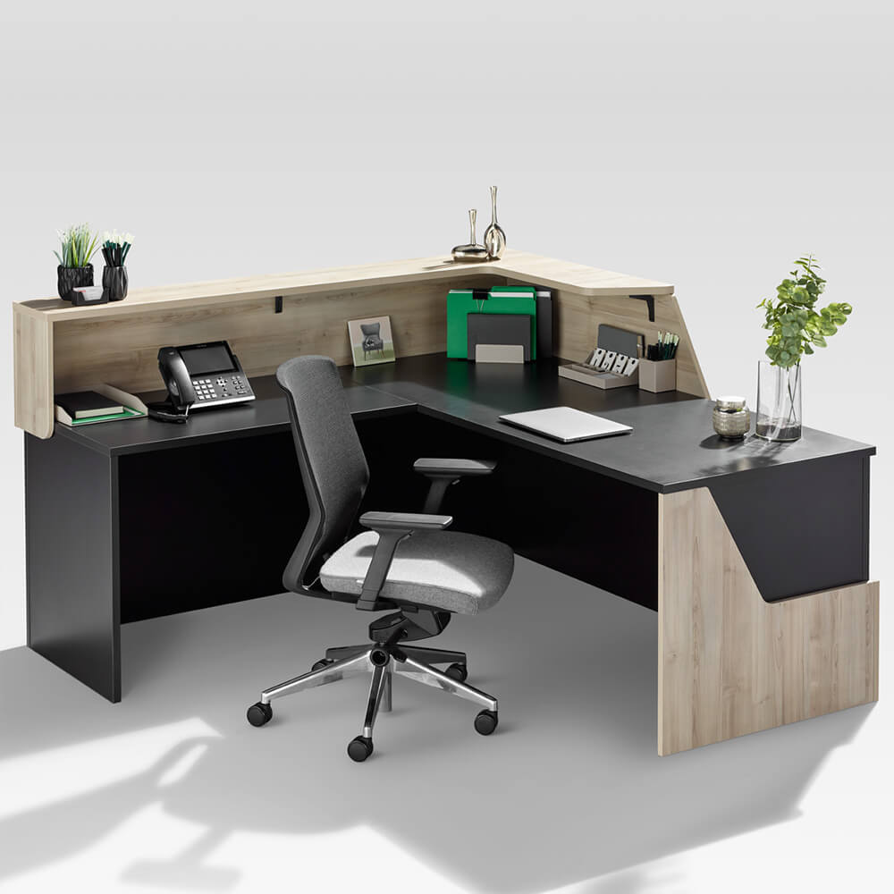 Solide reception desk l shape interior
