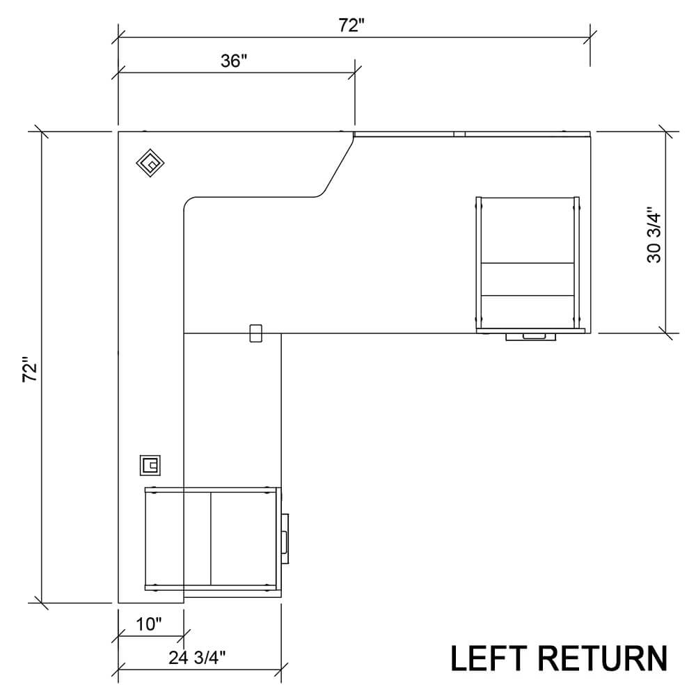 Solide reception desks l shape left return