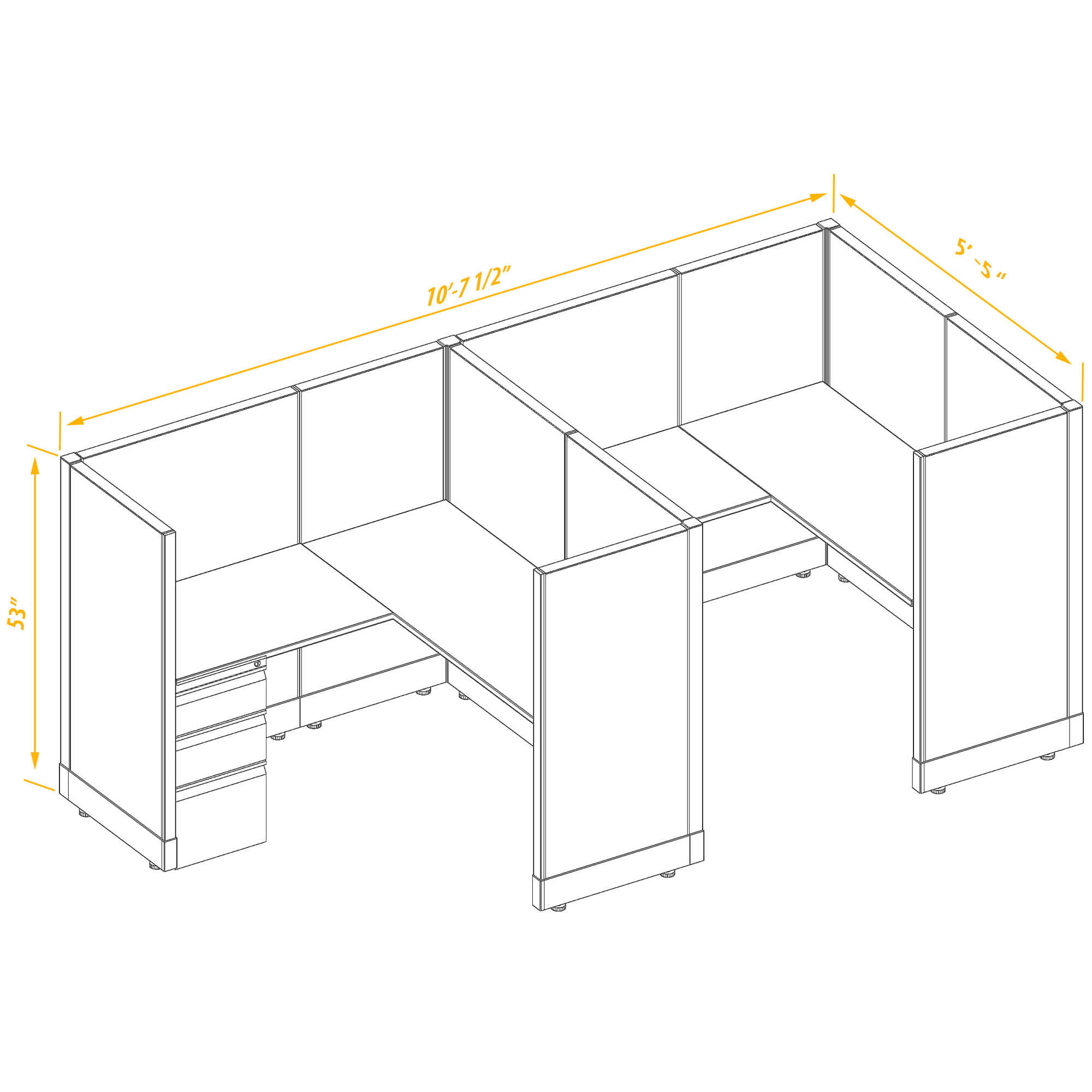 Office workstations CUB 2 53 55 PSO