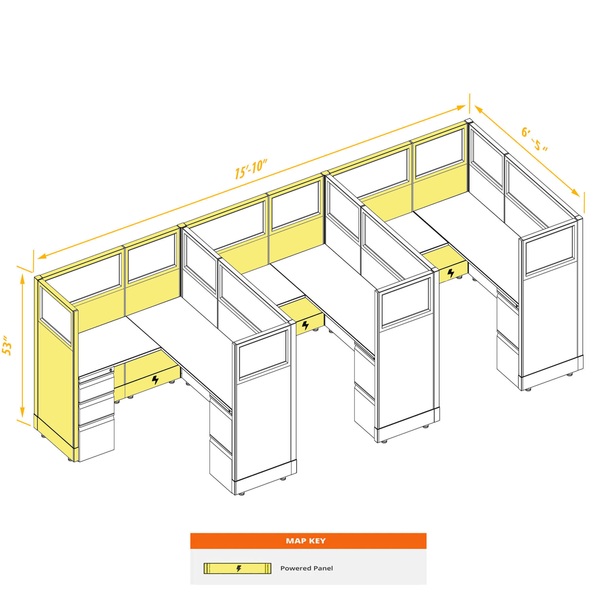 Office workstations CUB 3 53 56 G A P PSO