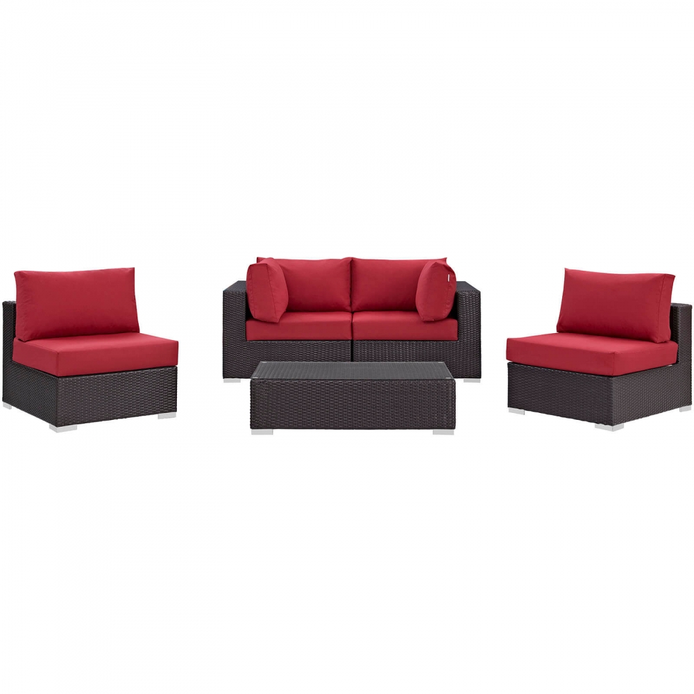 Outdoor lounge furniture CUB EEI 2163 EXP RED SET MOD