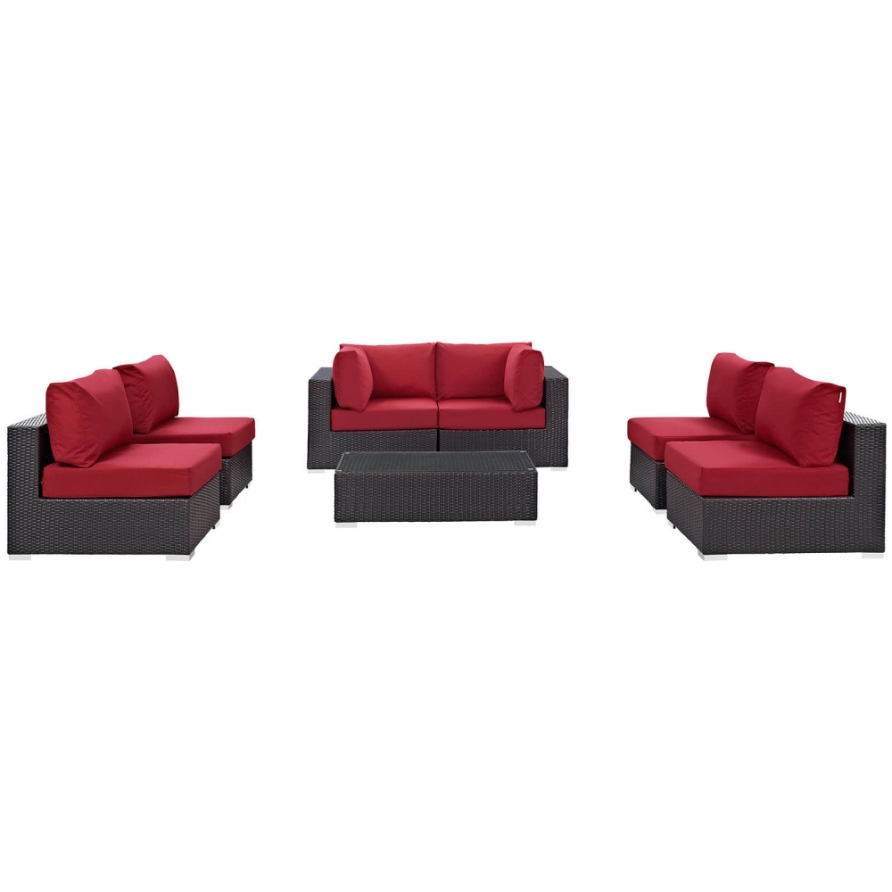 Outdoor lounge furniture CUB EEI 2164 EXP RED SET MOD