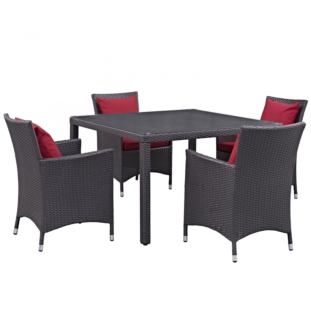 Outdoor table and chairs CUB EEI 2191 EXP RED SET MOD