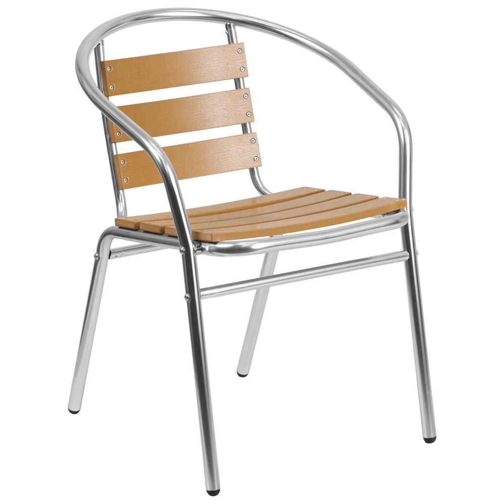 Outdoor Patio Chairs - Monty Wood Metal Dining Chair