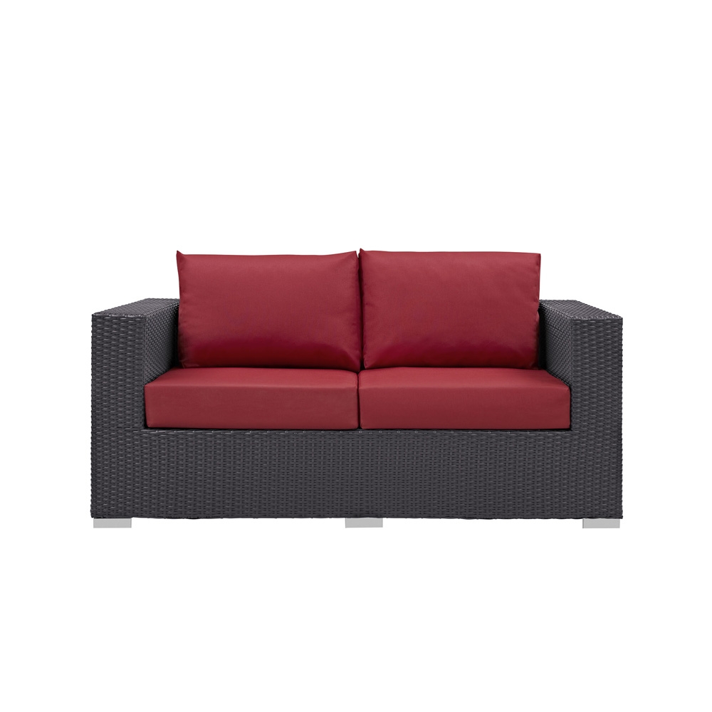 Rattan sofa front view